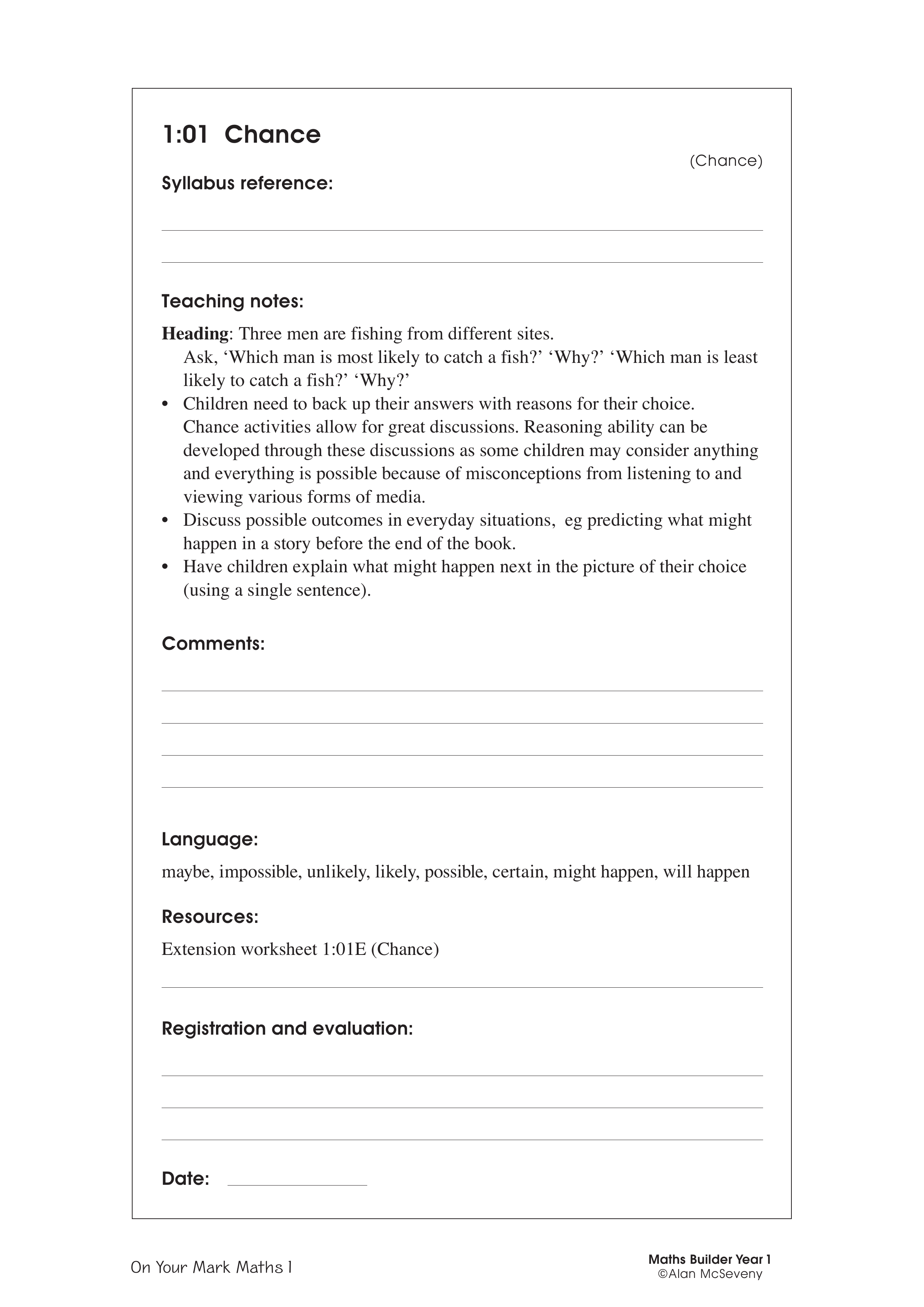 Chance — worksheet preview