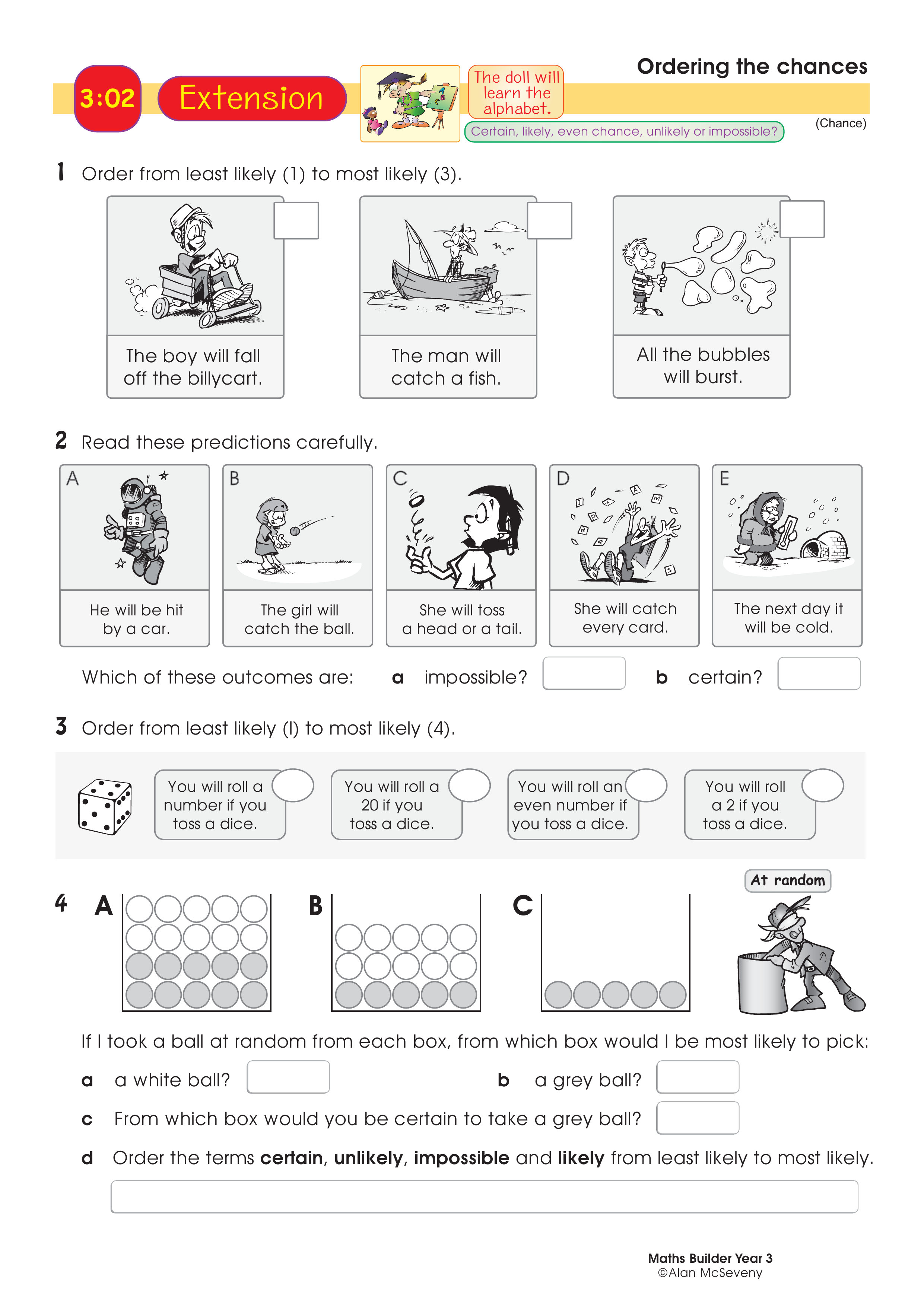 Ordering the chances — worksheet preview
