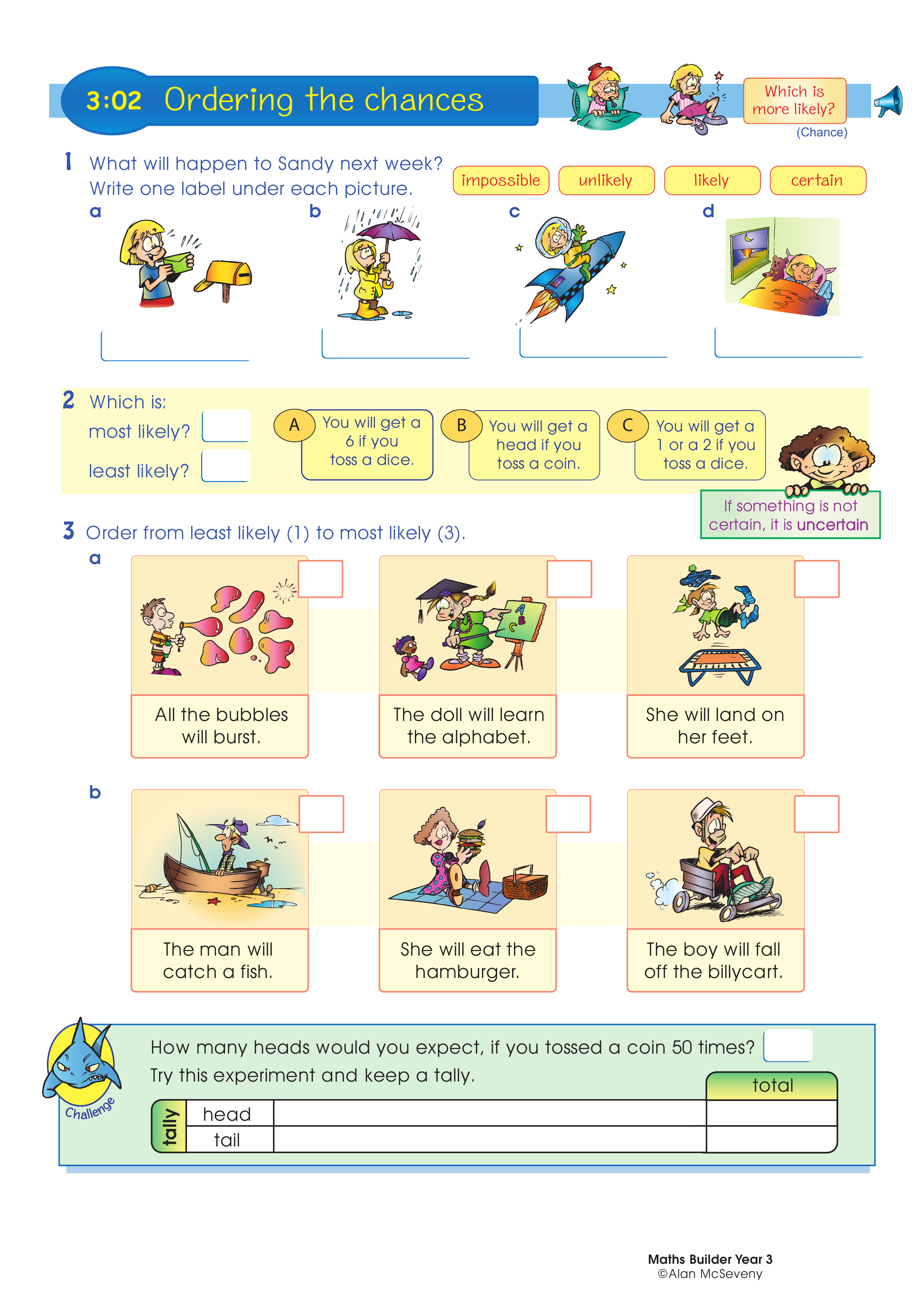 Ordering the chances — worksheet preview