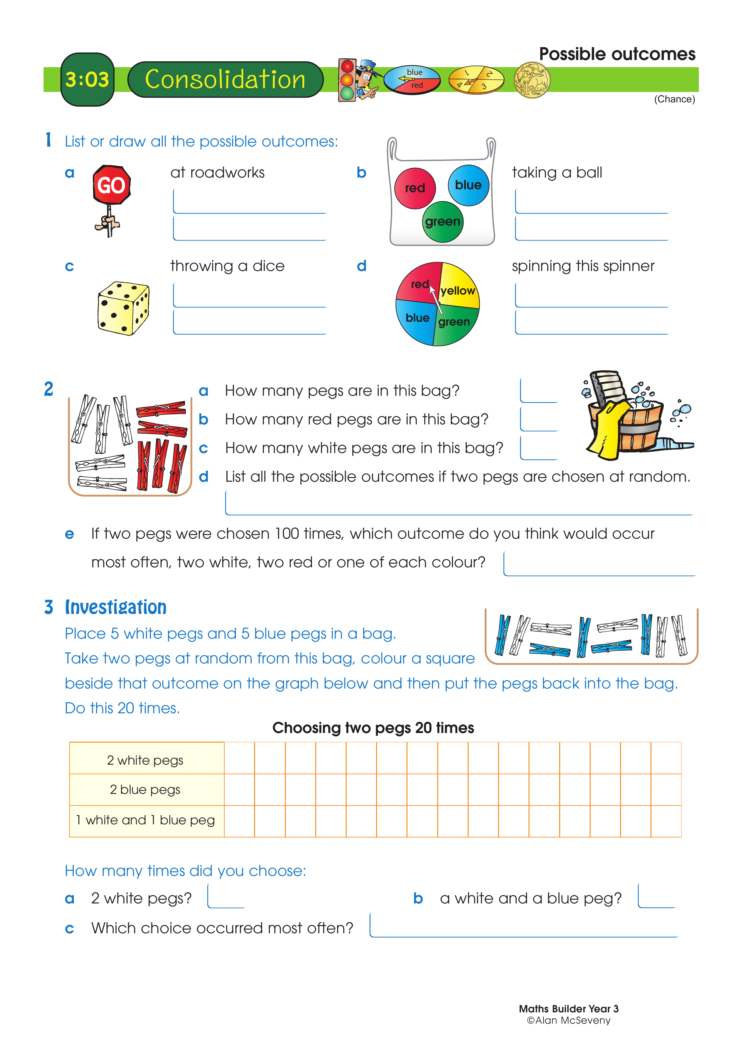 Possible outcomes — worksheet preview