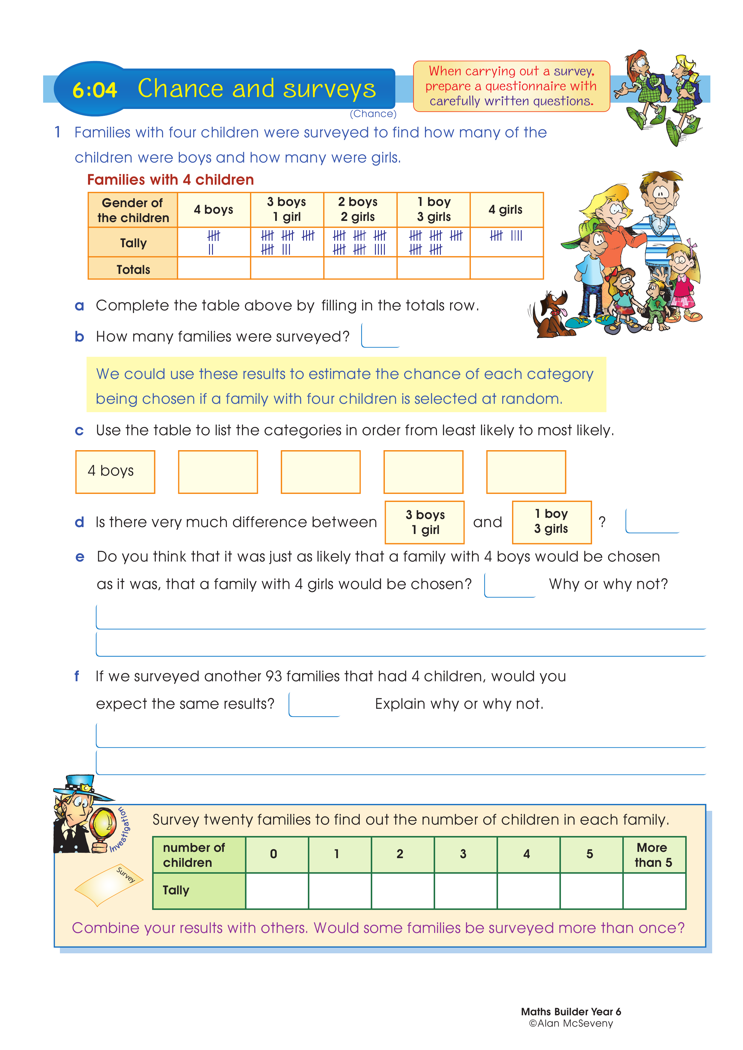 Chance and surveys — worksheet preview
