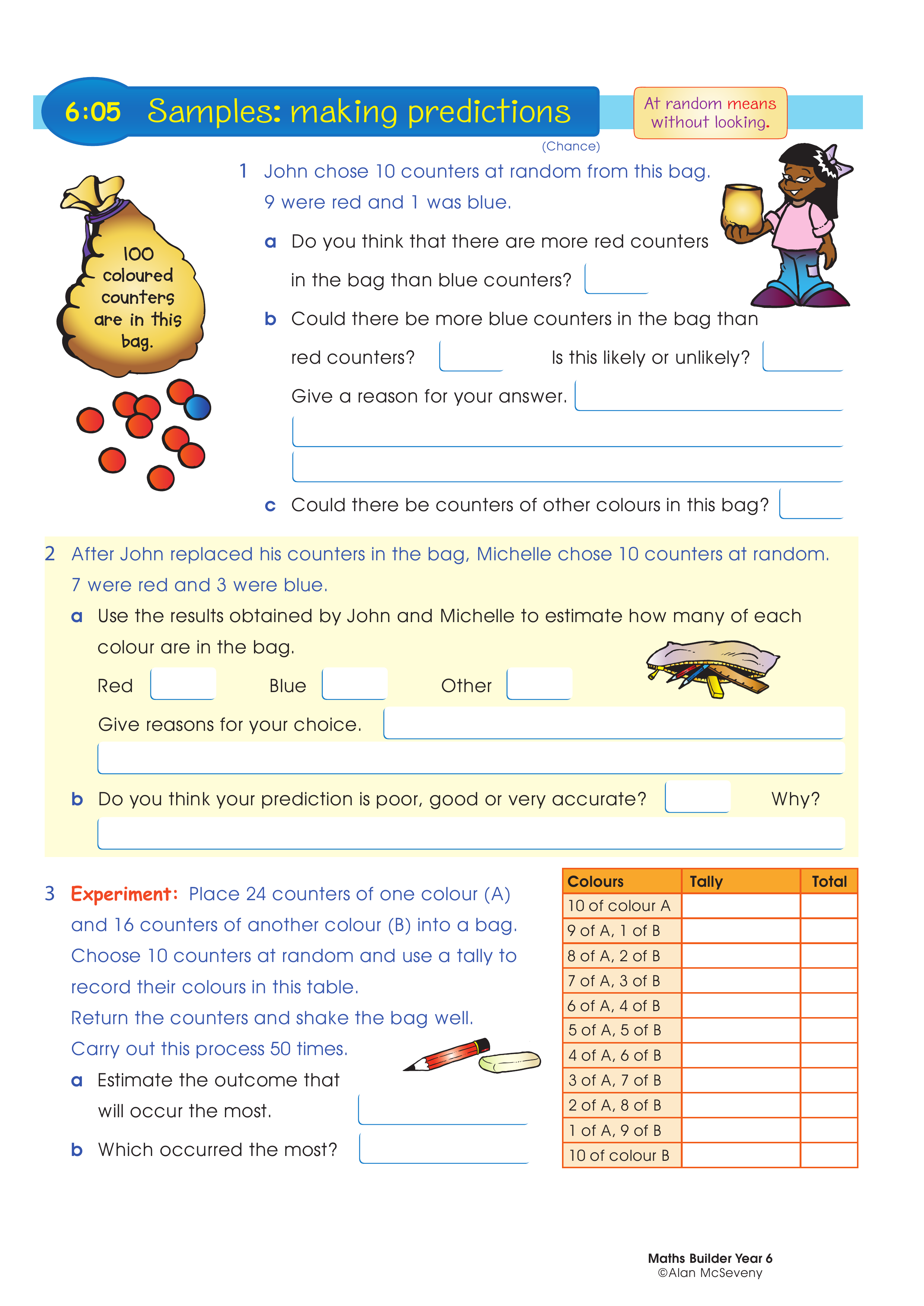 Samples: making predictions — worksheet preview