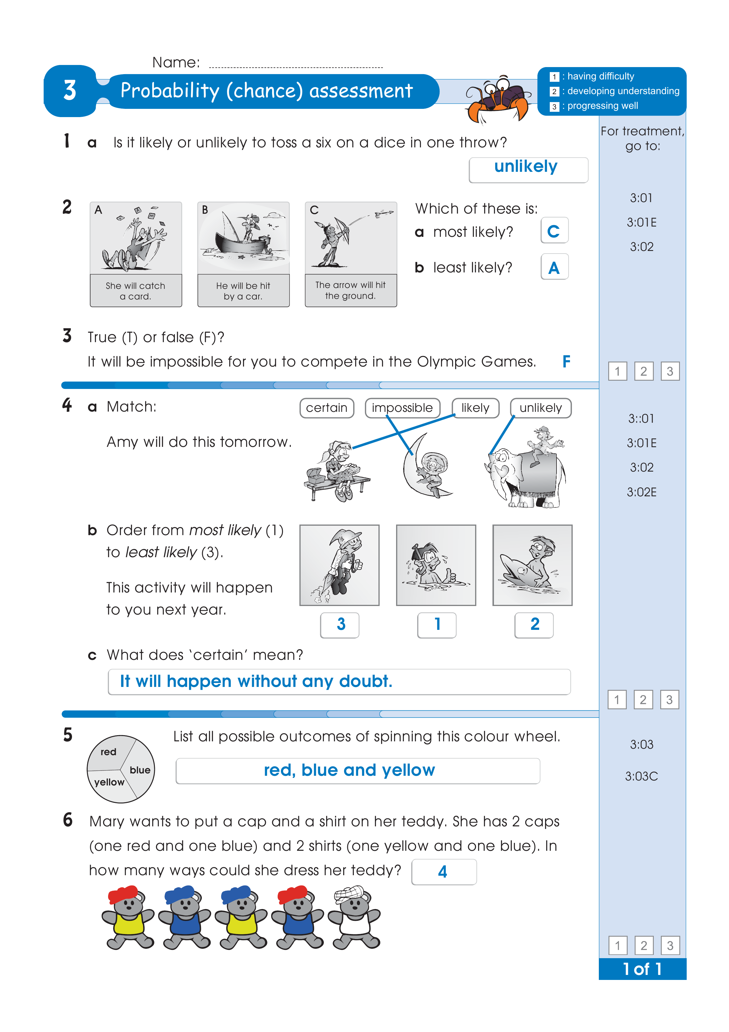 Assessment test answers — worksheet preview