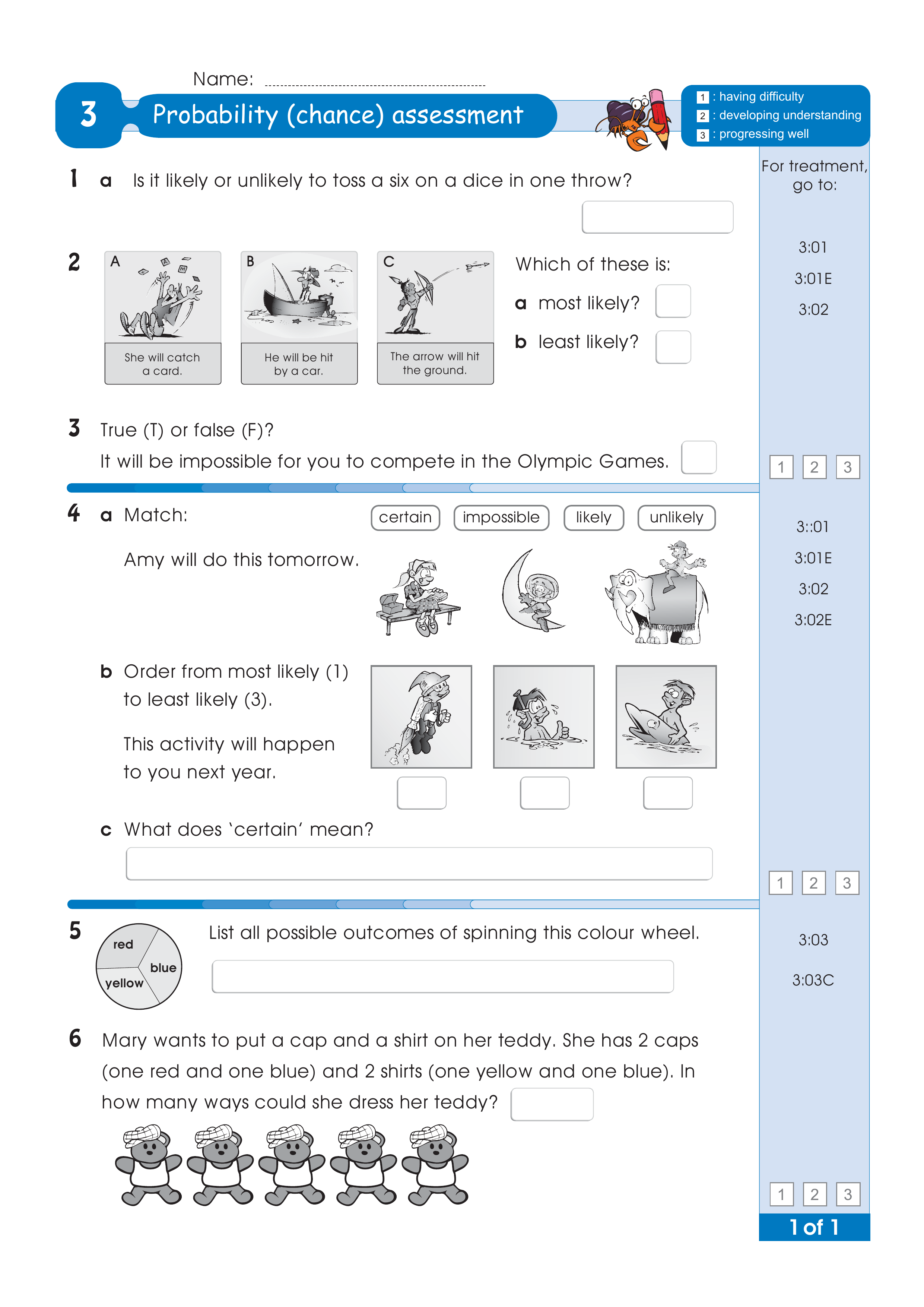 Assessment for the whole of Level 3 — worksheet preview