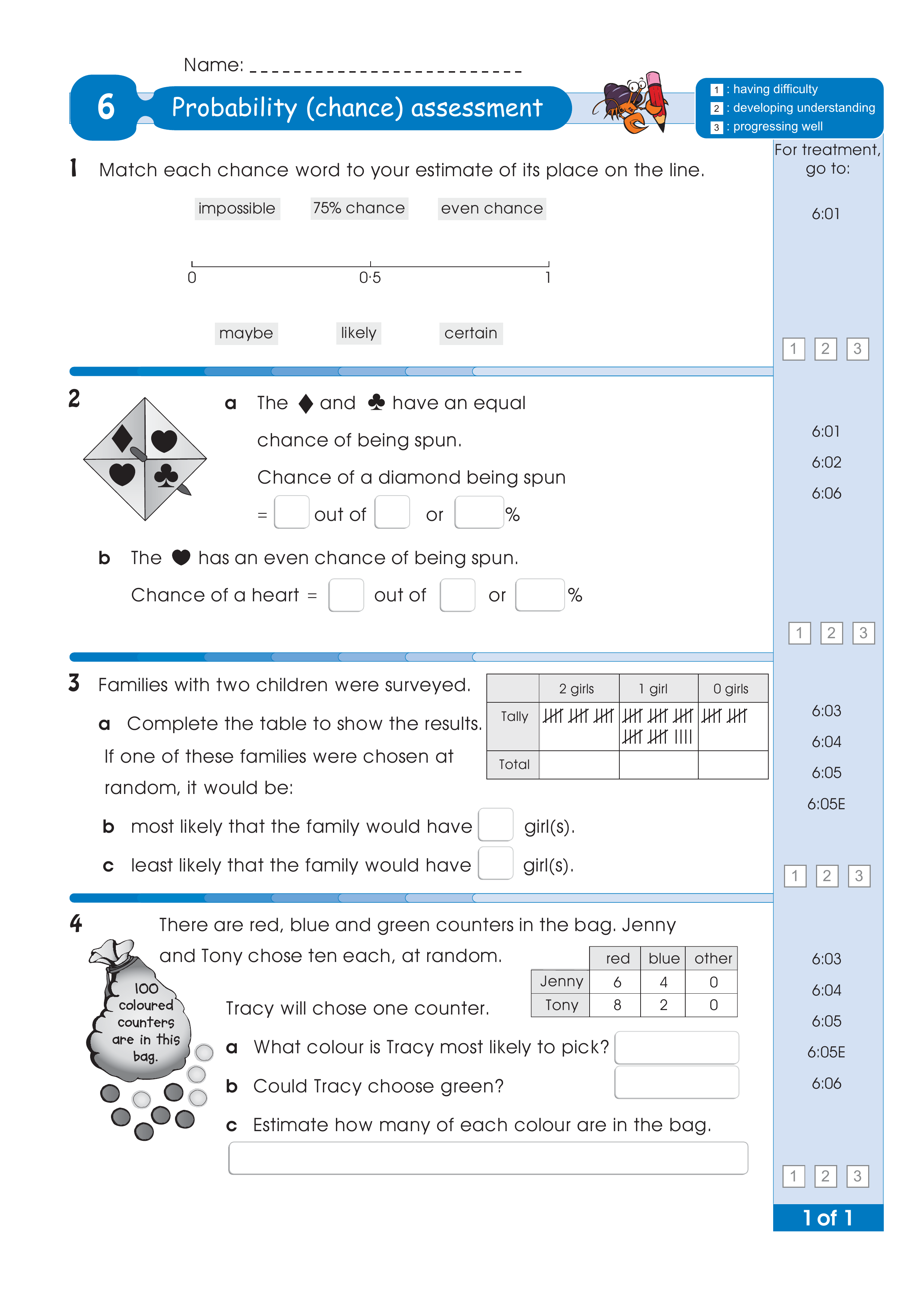 Assessment for the whole of Level 6 — worksheet preview