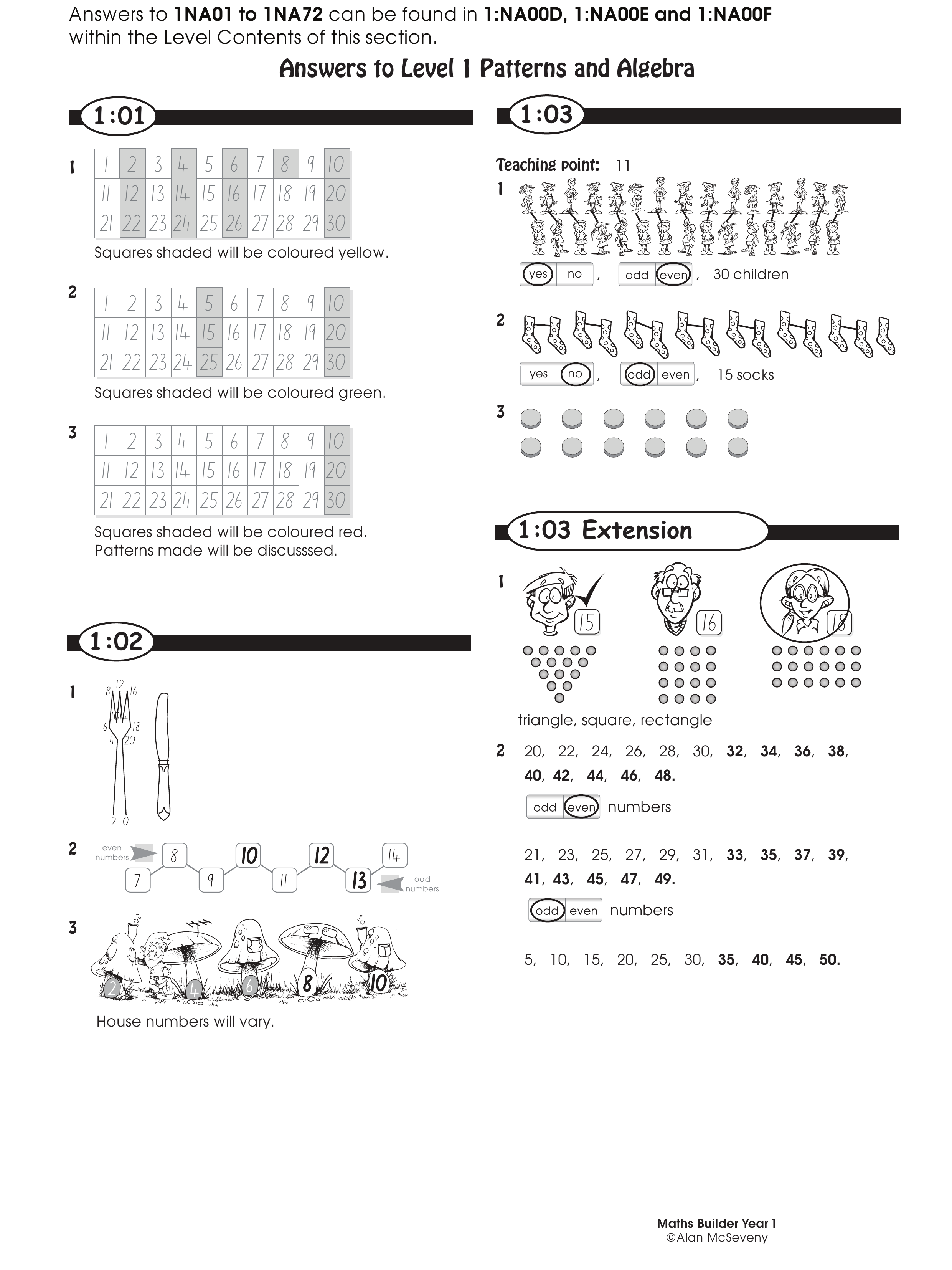 Answers — worksheet preview