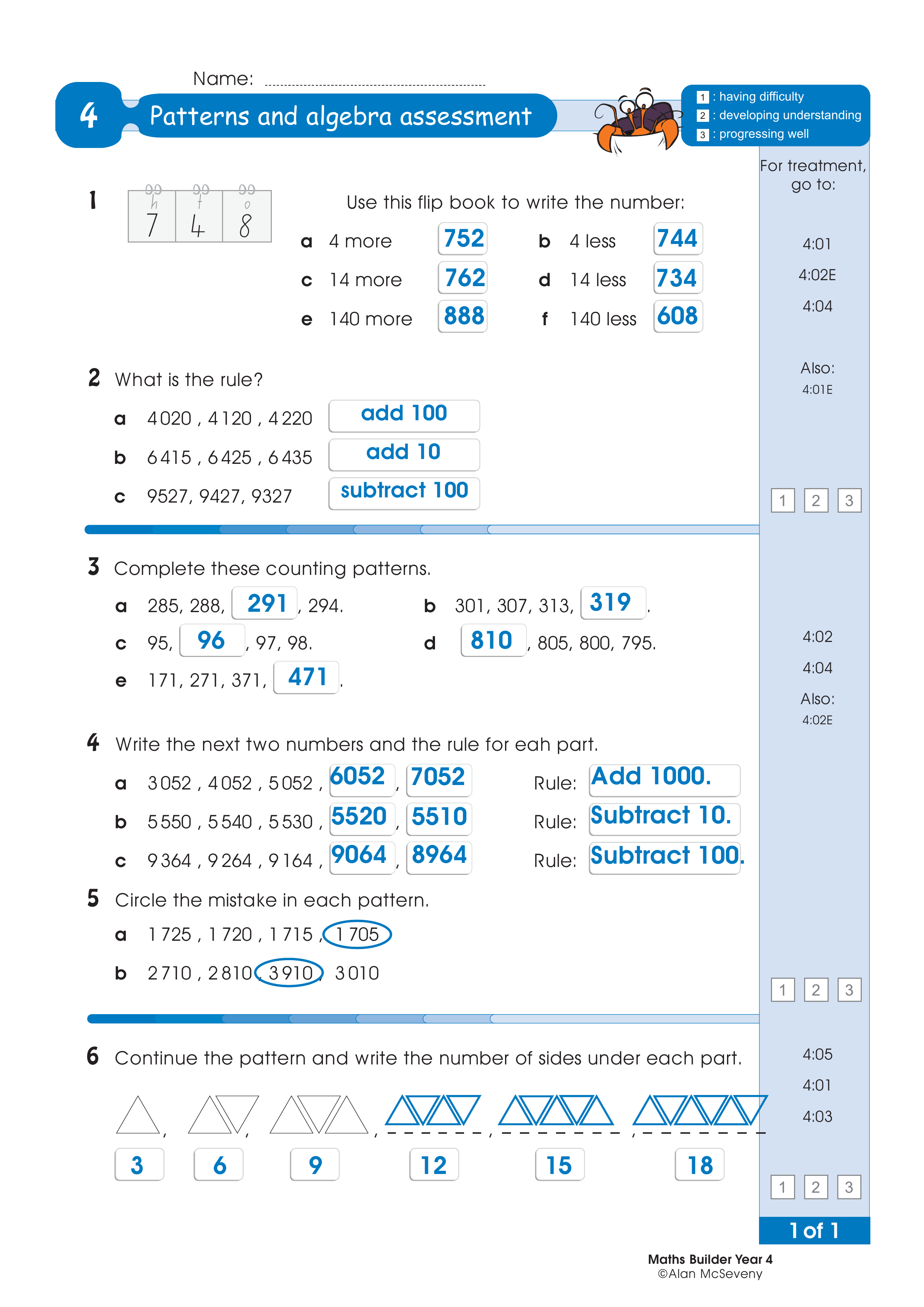 Assessment test answers — worksheet preview