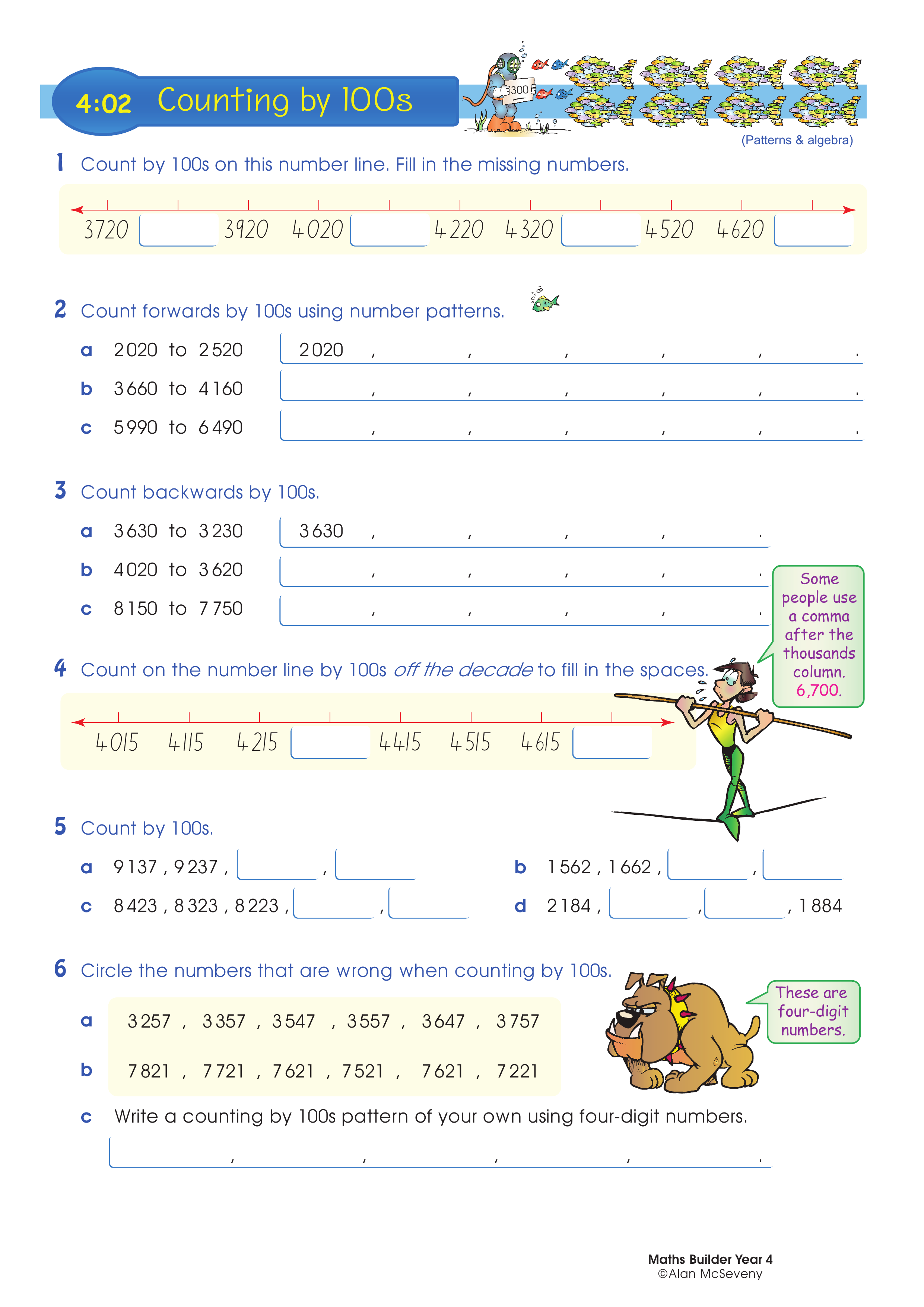 Counting by 100s — worksheet preview