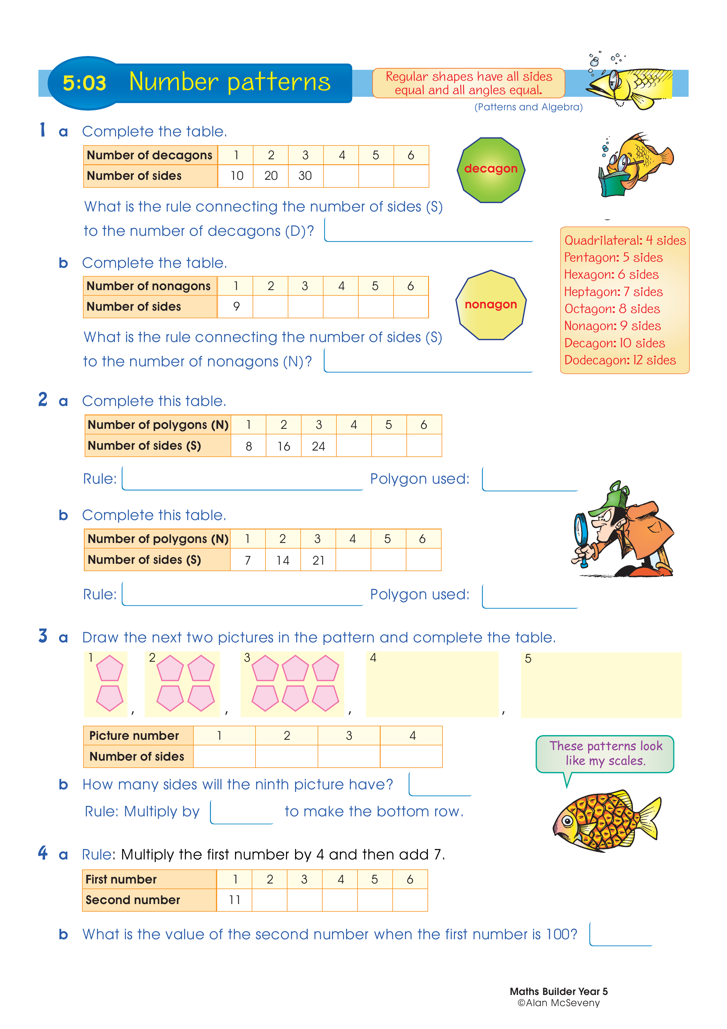 Number Patterns — worksheet preview