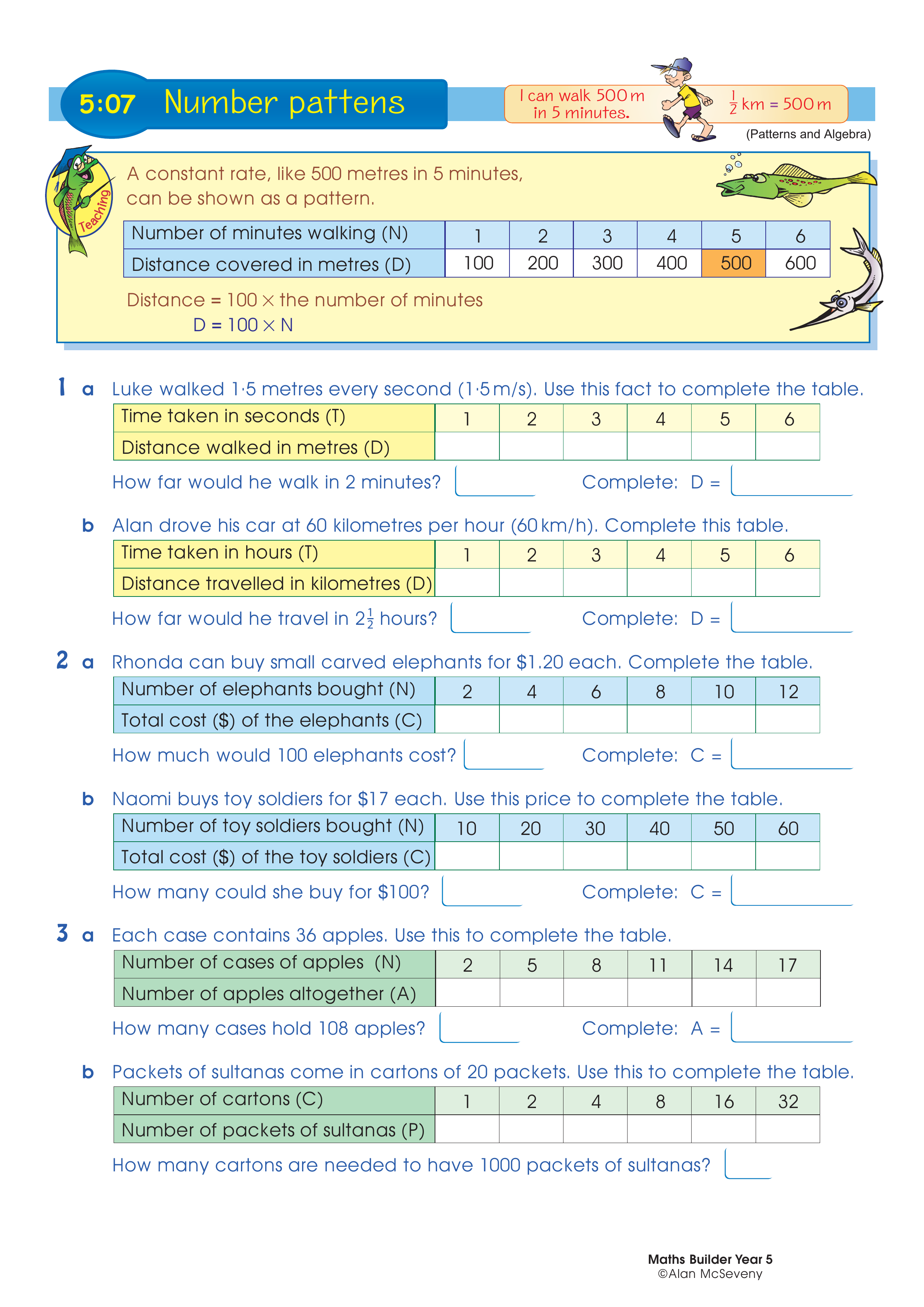 Number patterns — worksheet preview