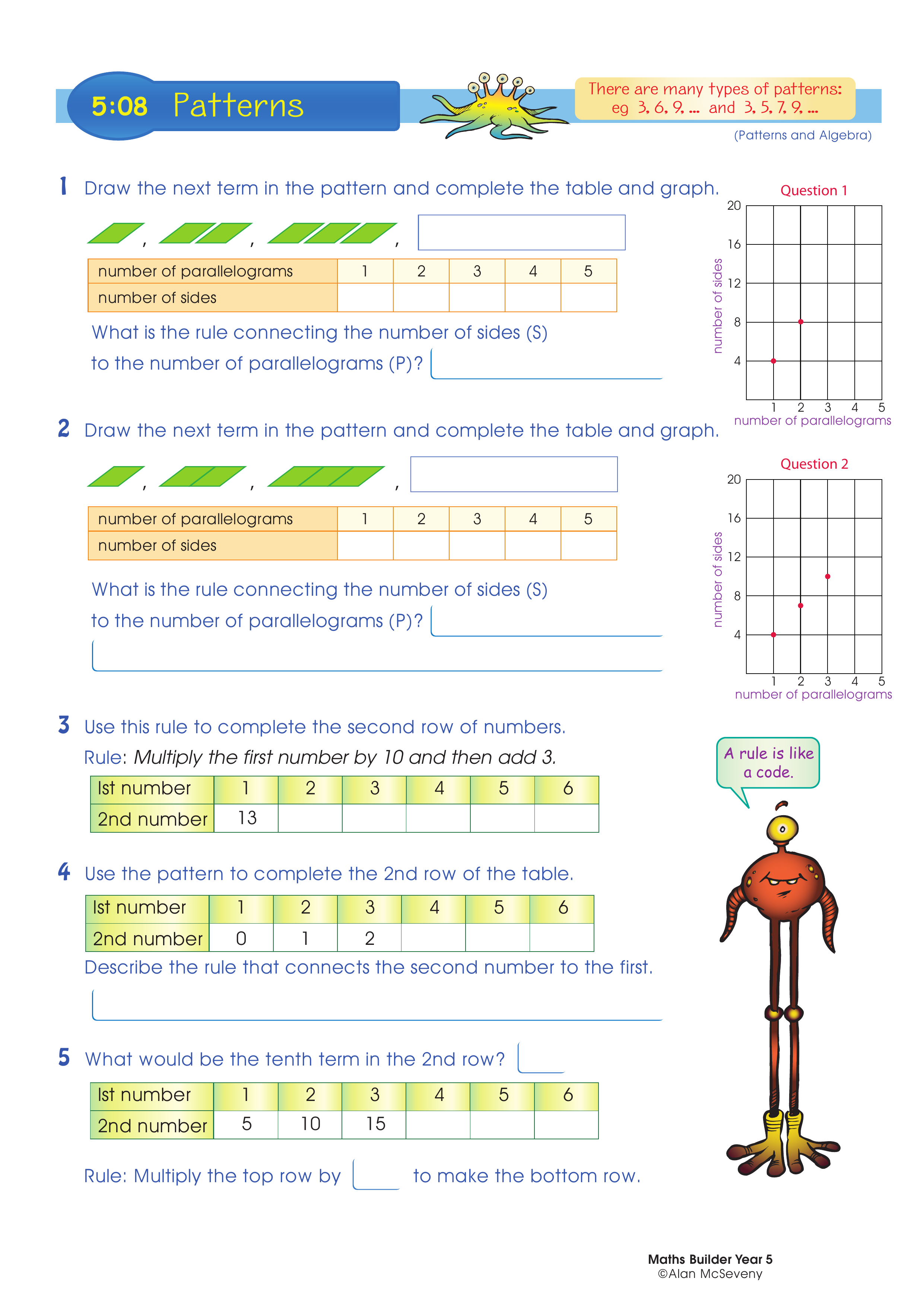 Patterns — worksheet preview