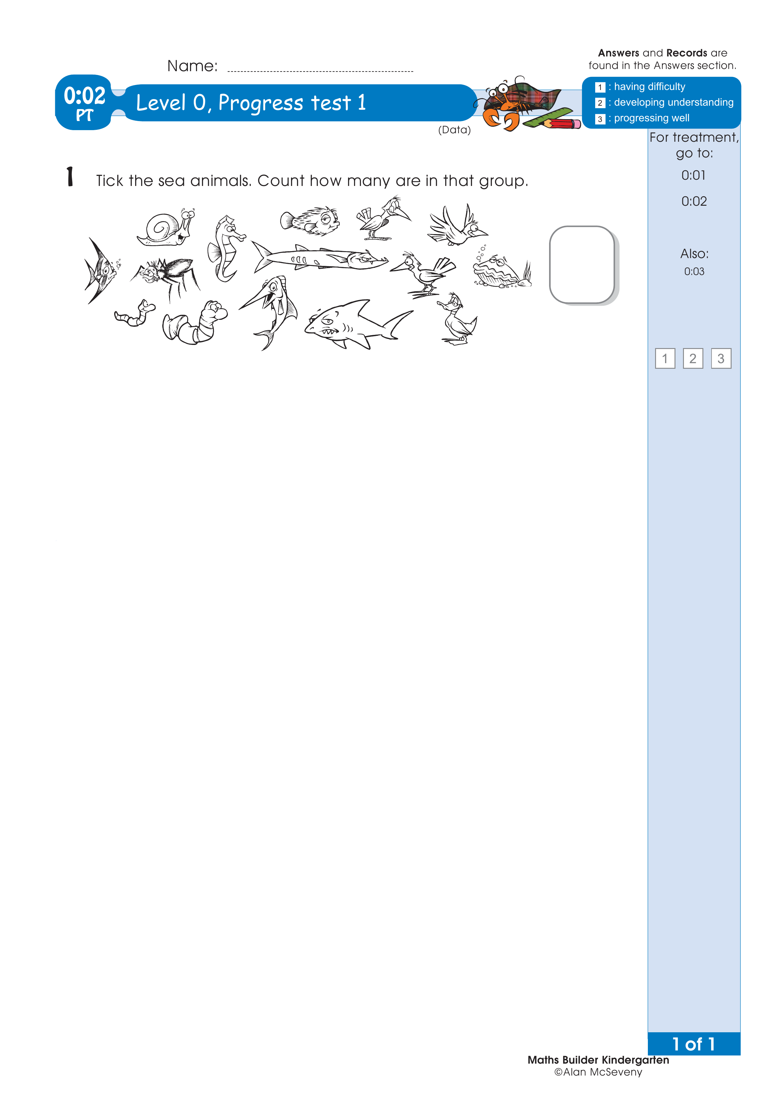 Progress test — worksheet preview