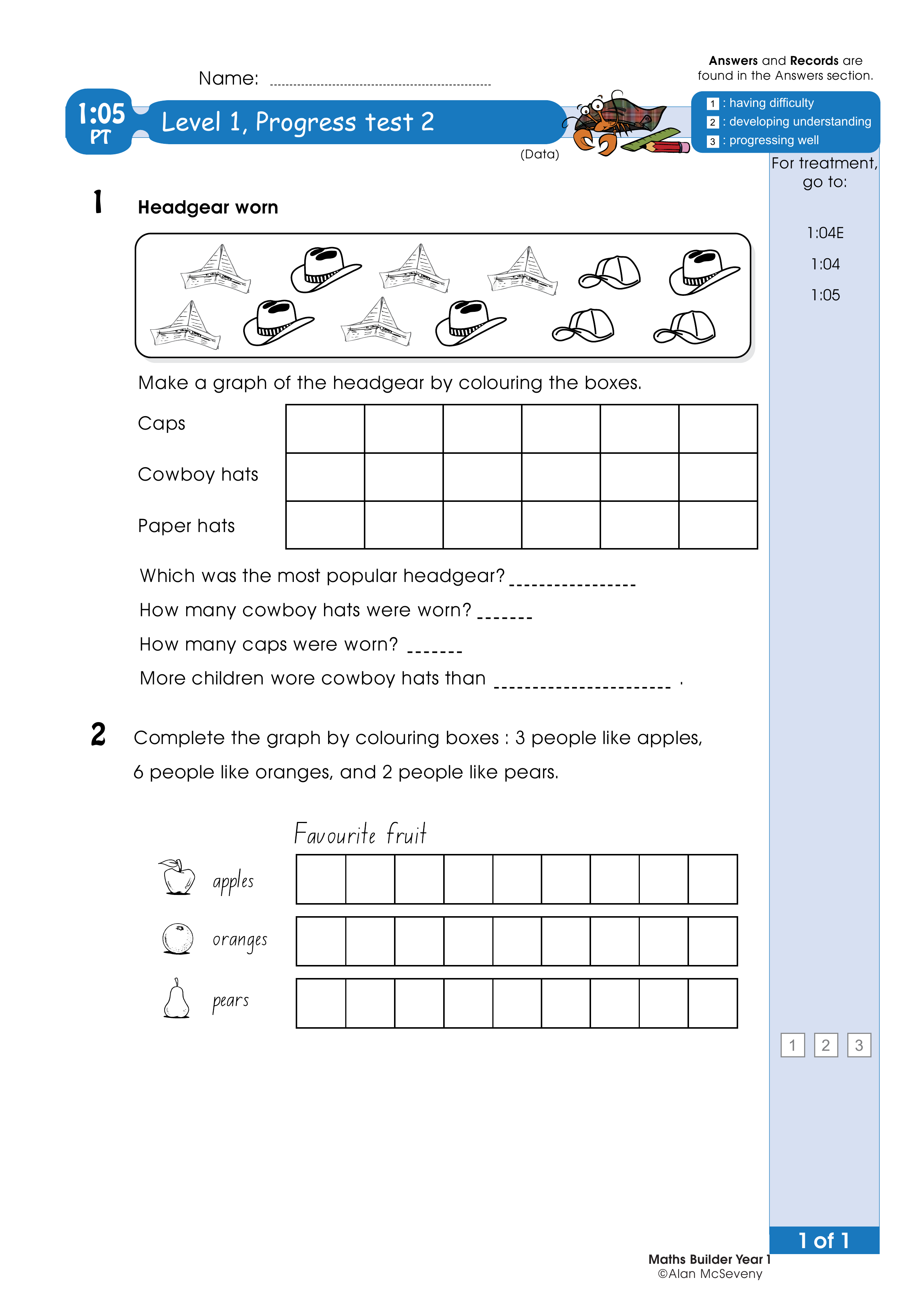 Progress test — worksheet preview