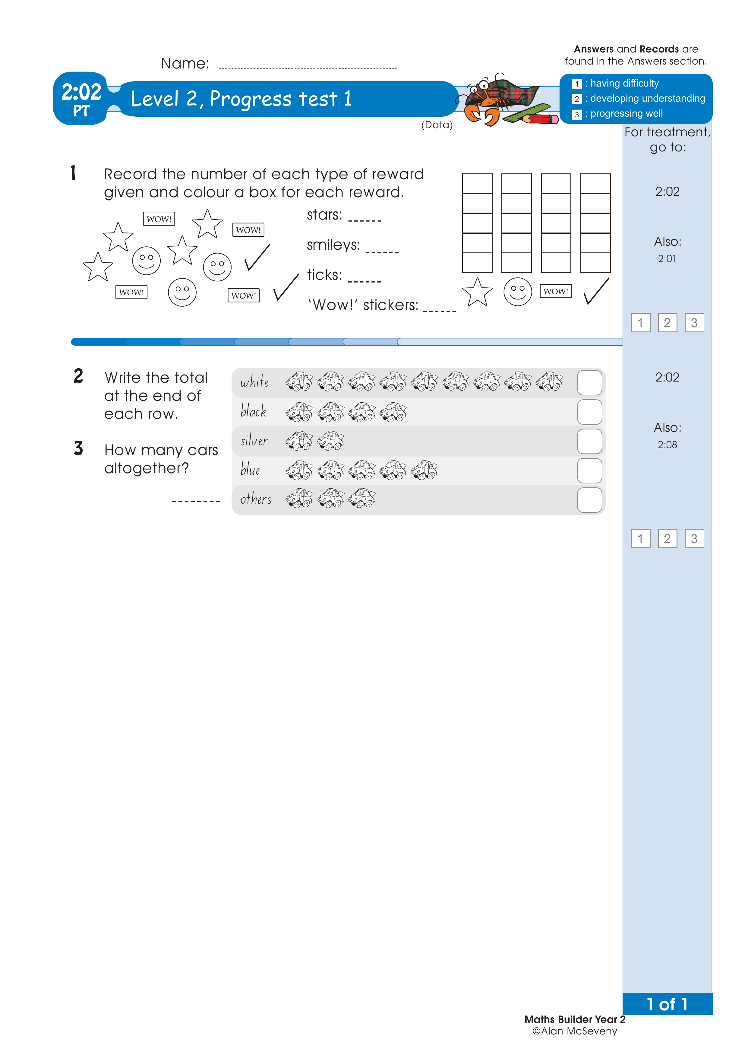 Progress test — worksheet preview