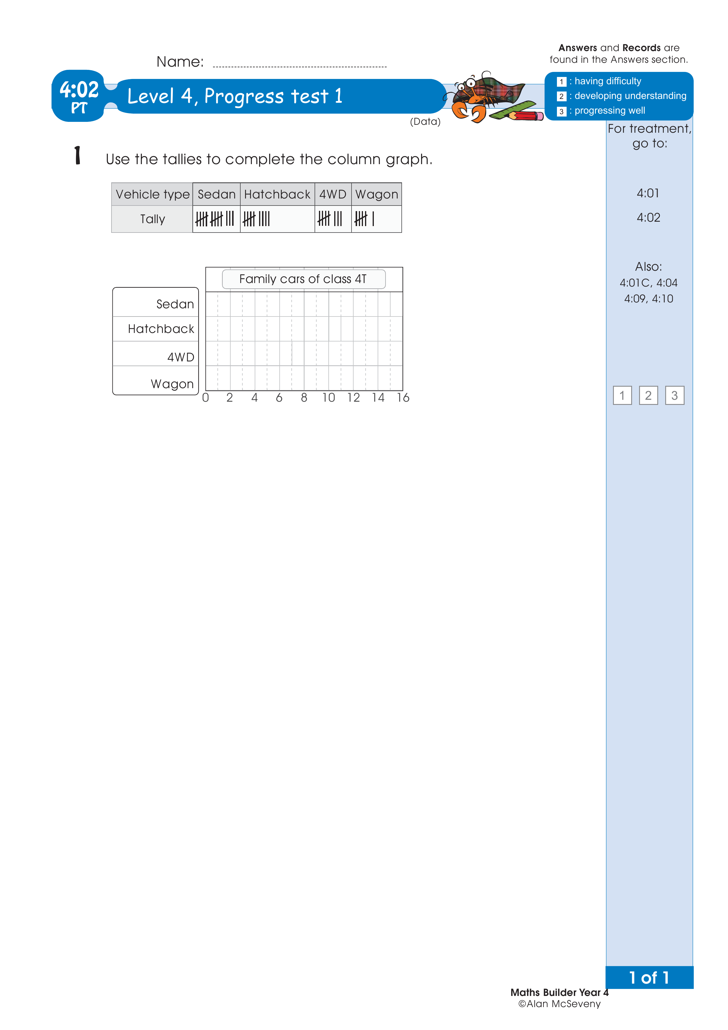 Progress test — worksheet preview