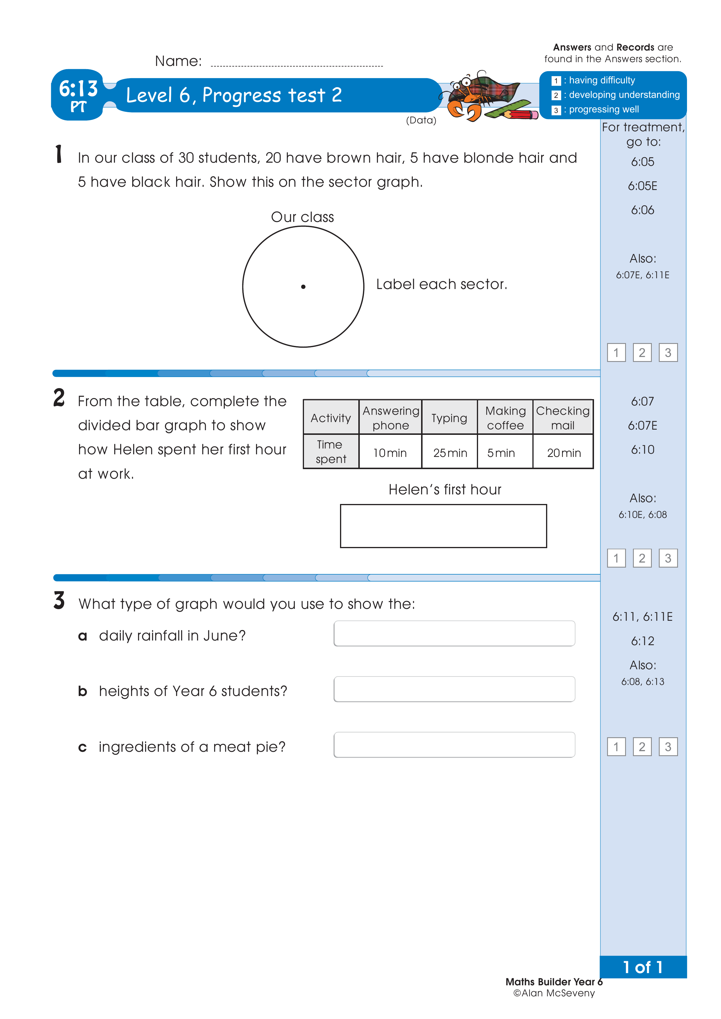 Progress test — worksheet preview
