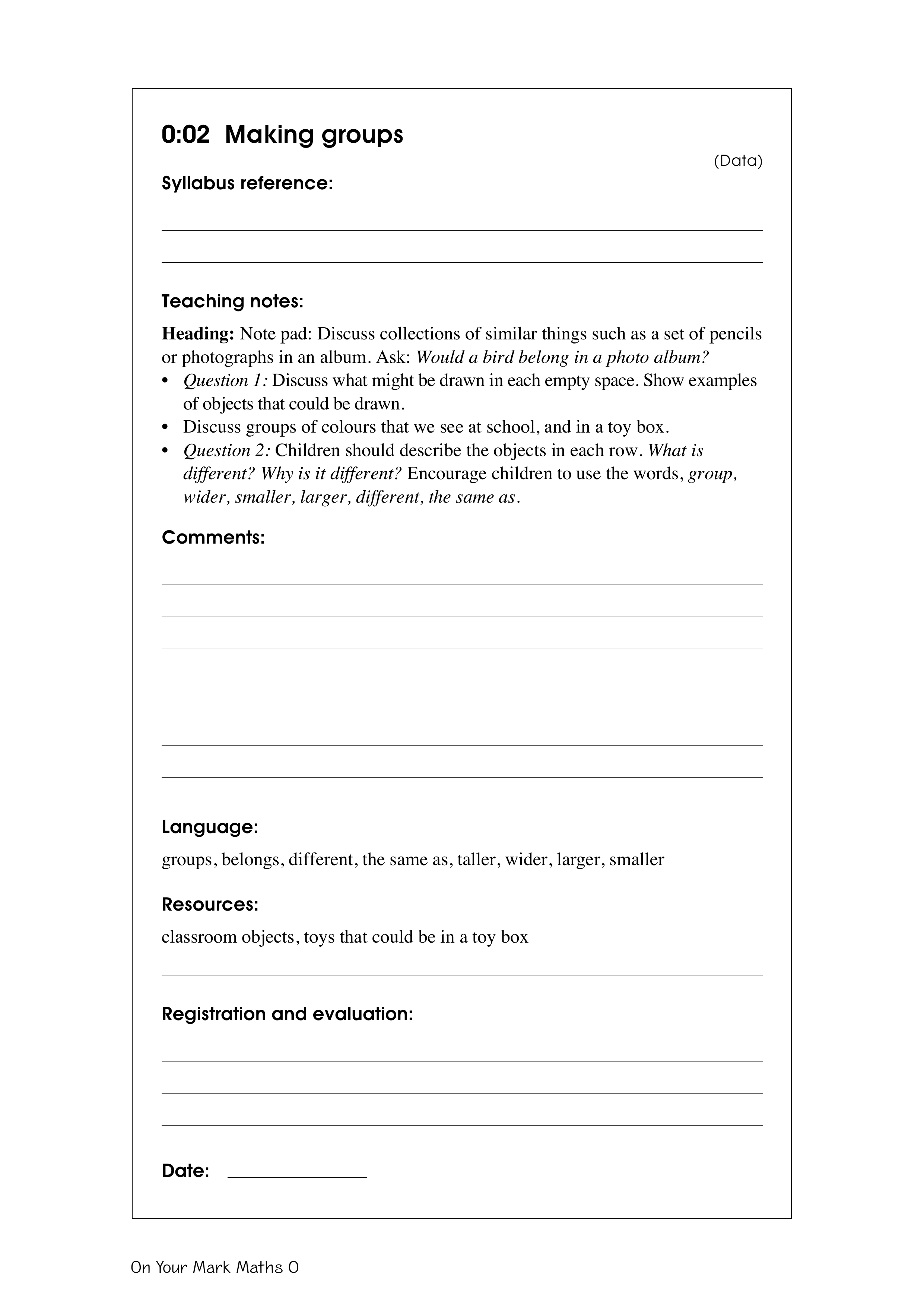 Making groups — worksheet preview