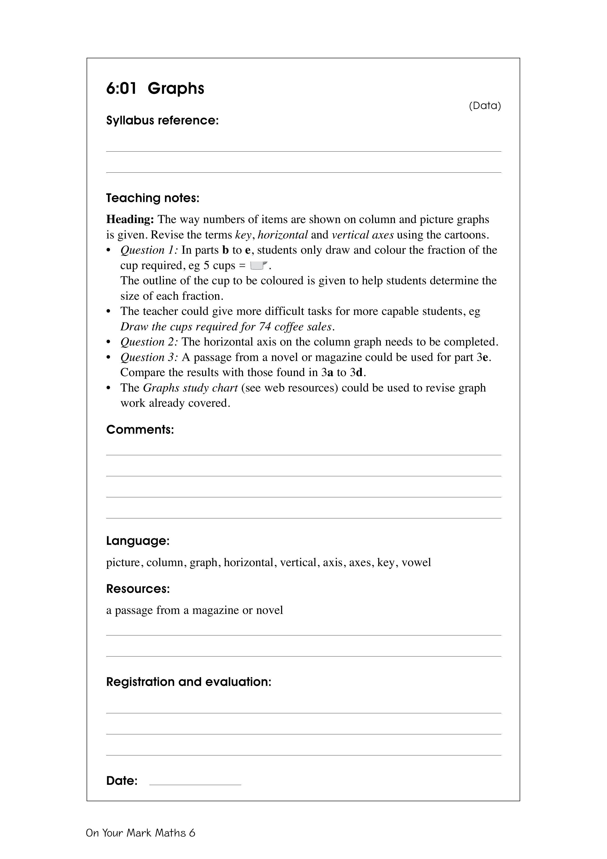 Graphs — worksheet preview