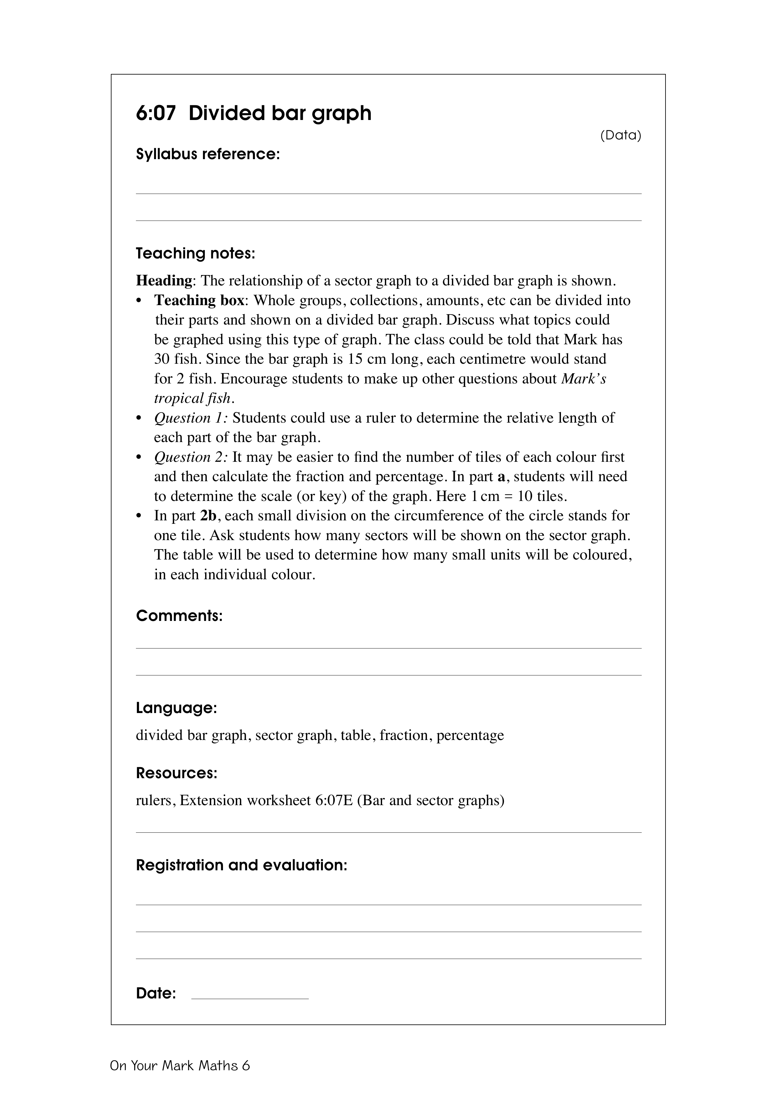 Divided bar graph — worksheet preview
