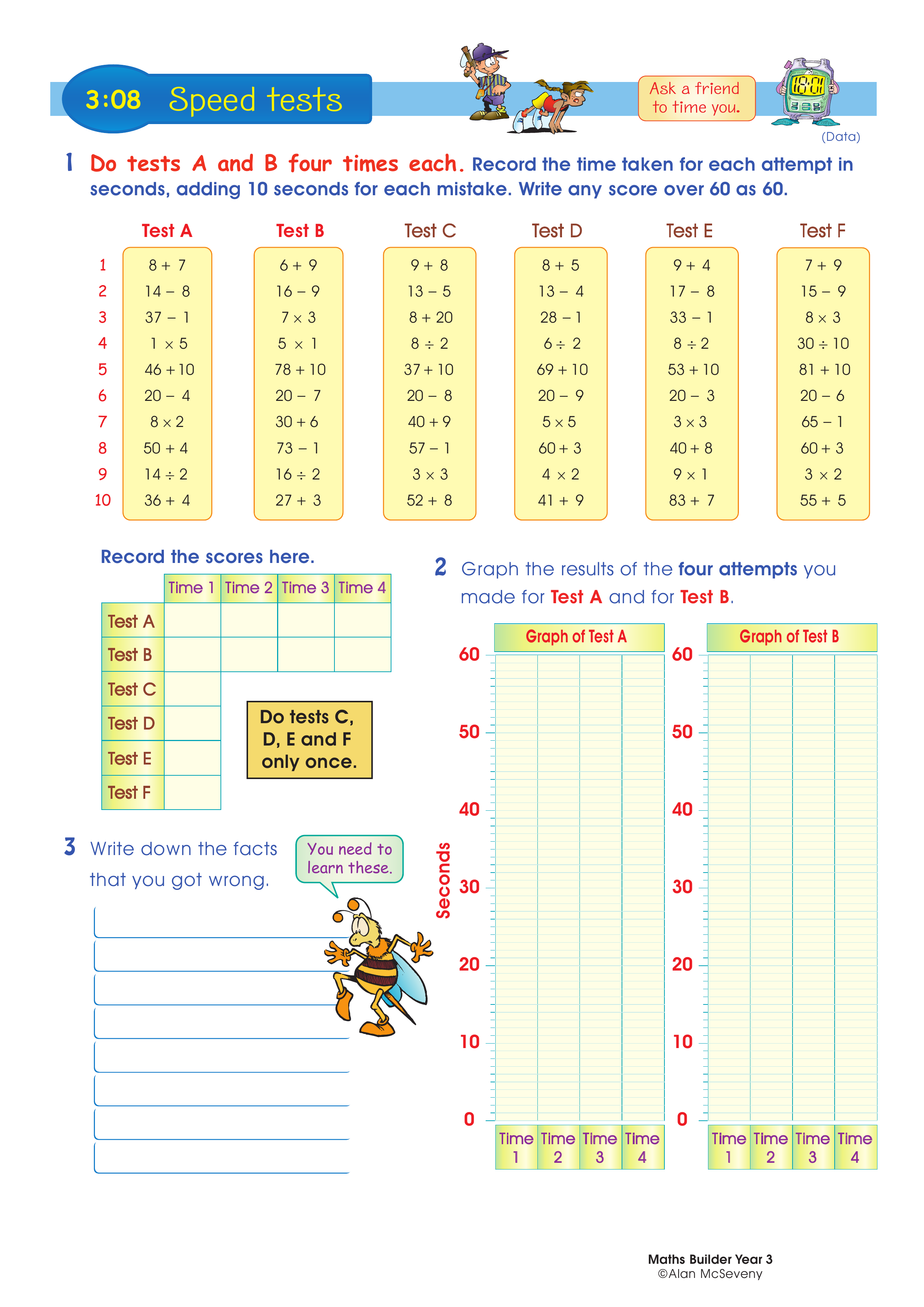 Speed tests — worksheet preview