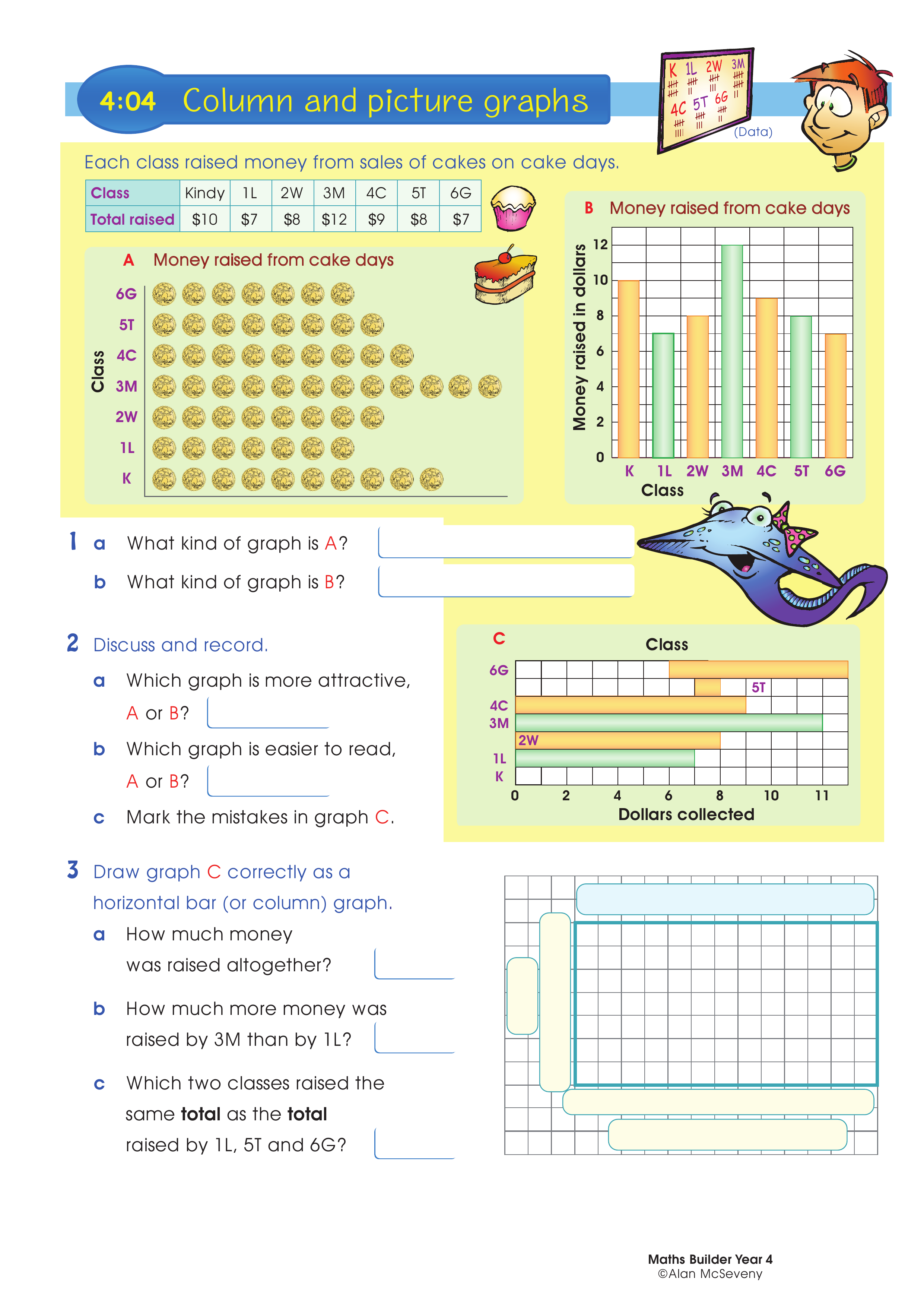 Column and picture graphs — worksheet preview