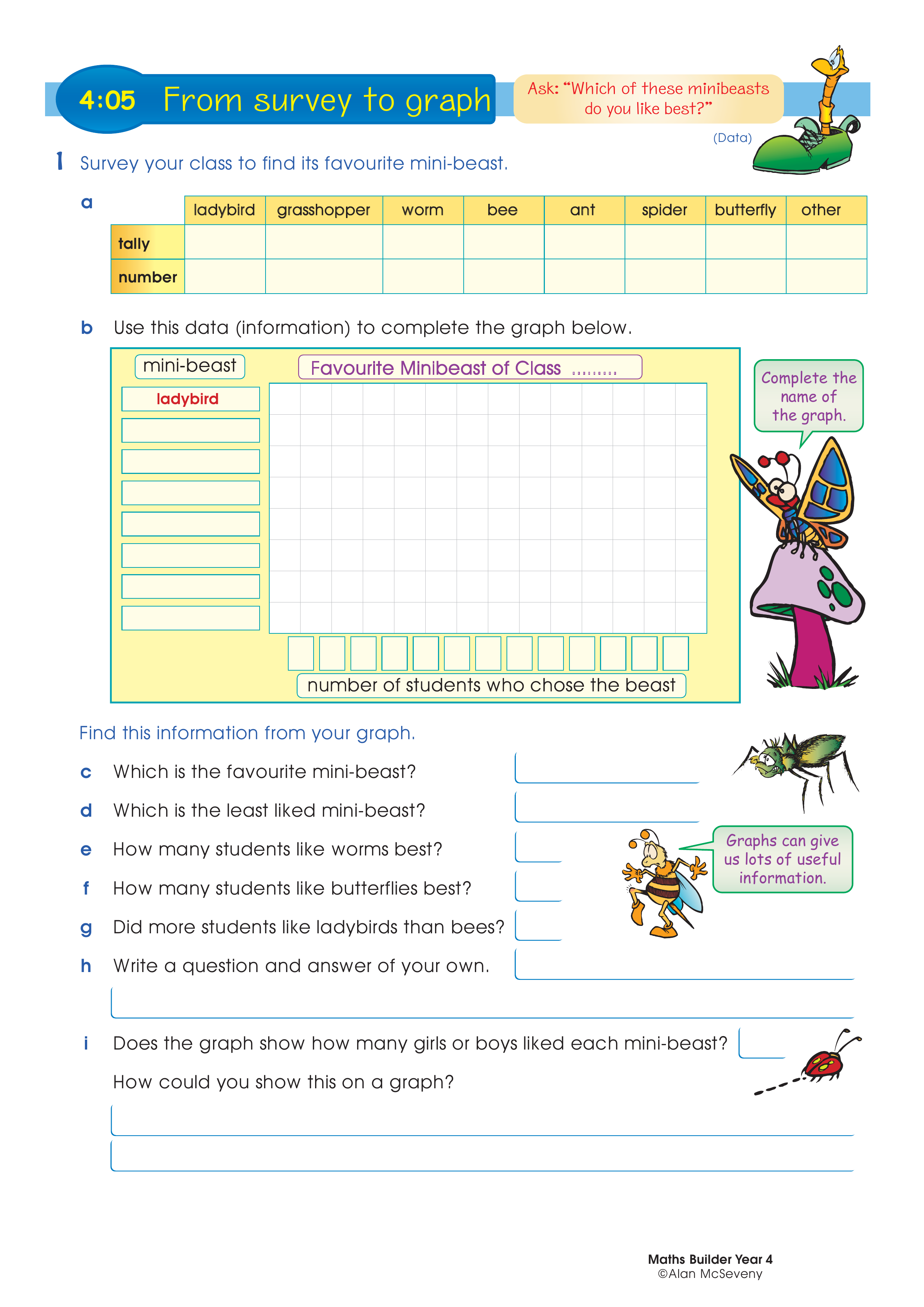 From survey to graph — worksheet preview