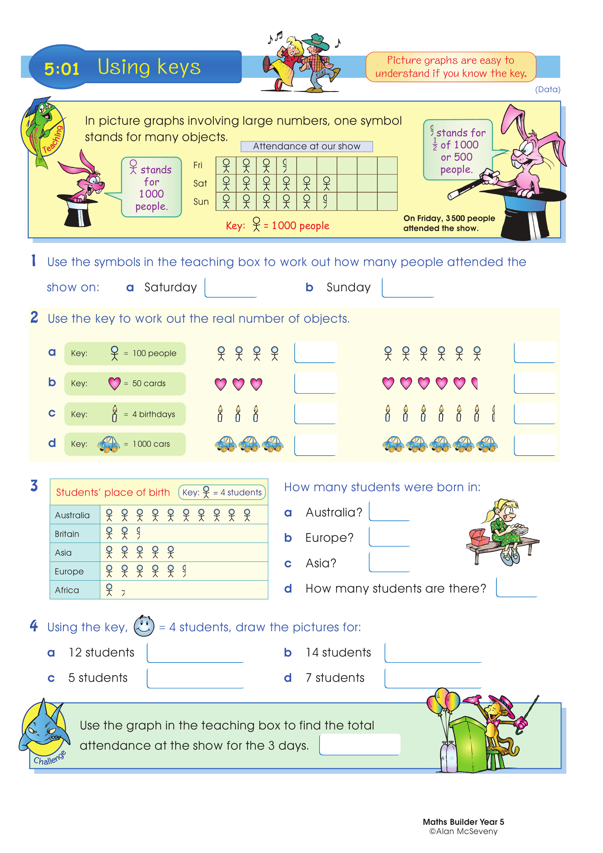 Using keys — worksheet preview