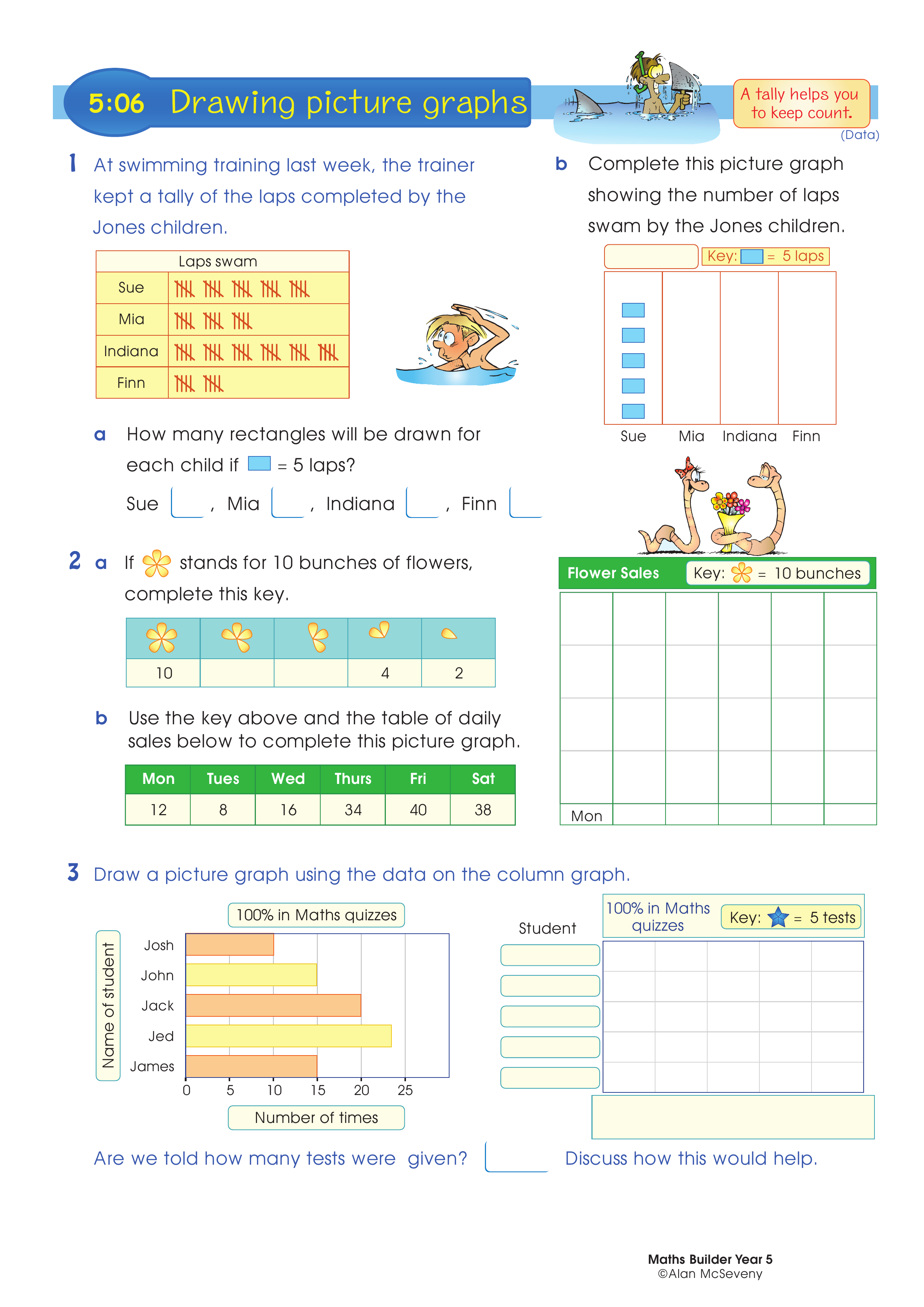 Drawing picture graphs — worksheet preview