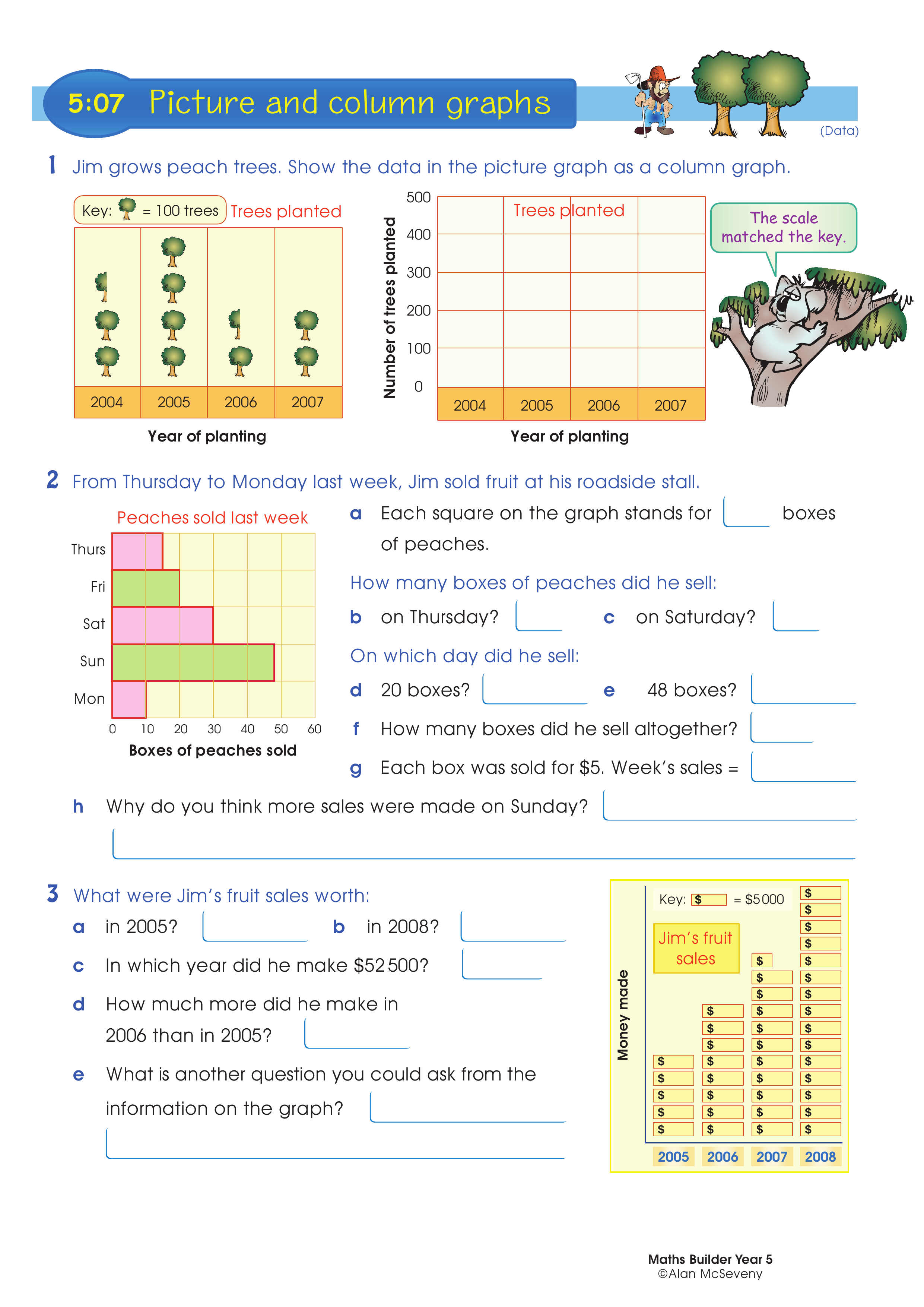 Picture and column graphs — worksheet preview