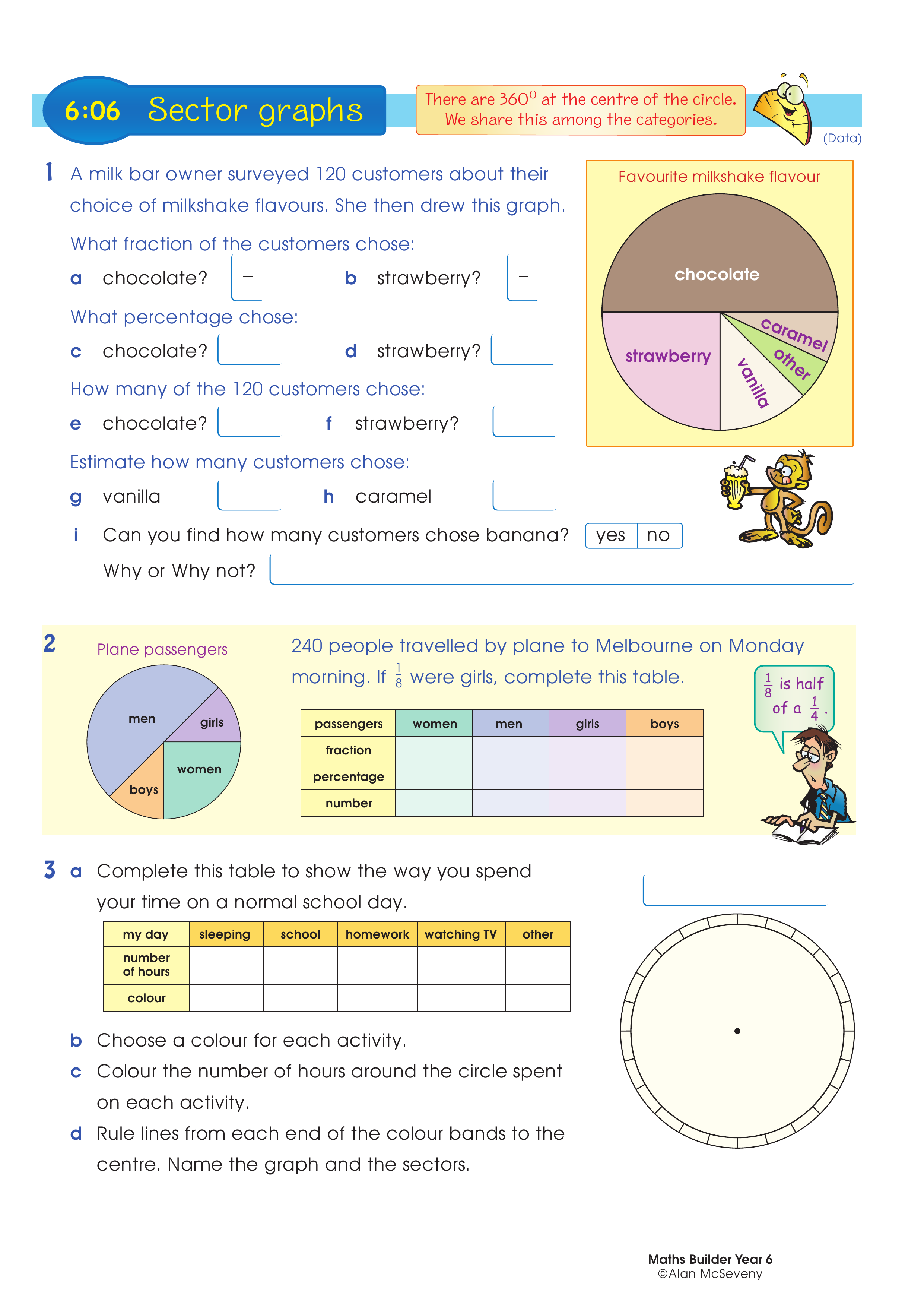 Sector graphs — worksheet preview
