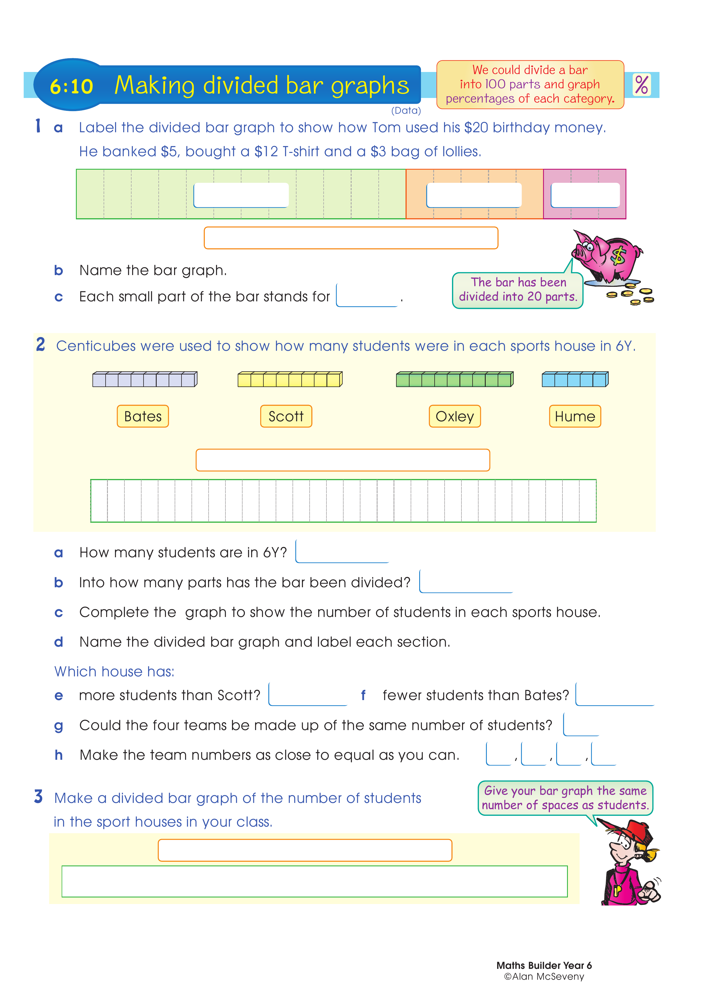 Making divided bar graphs — worksheet preview