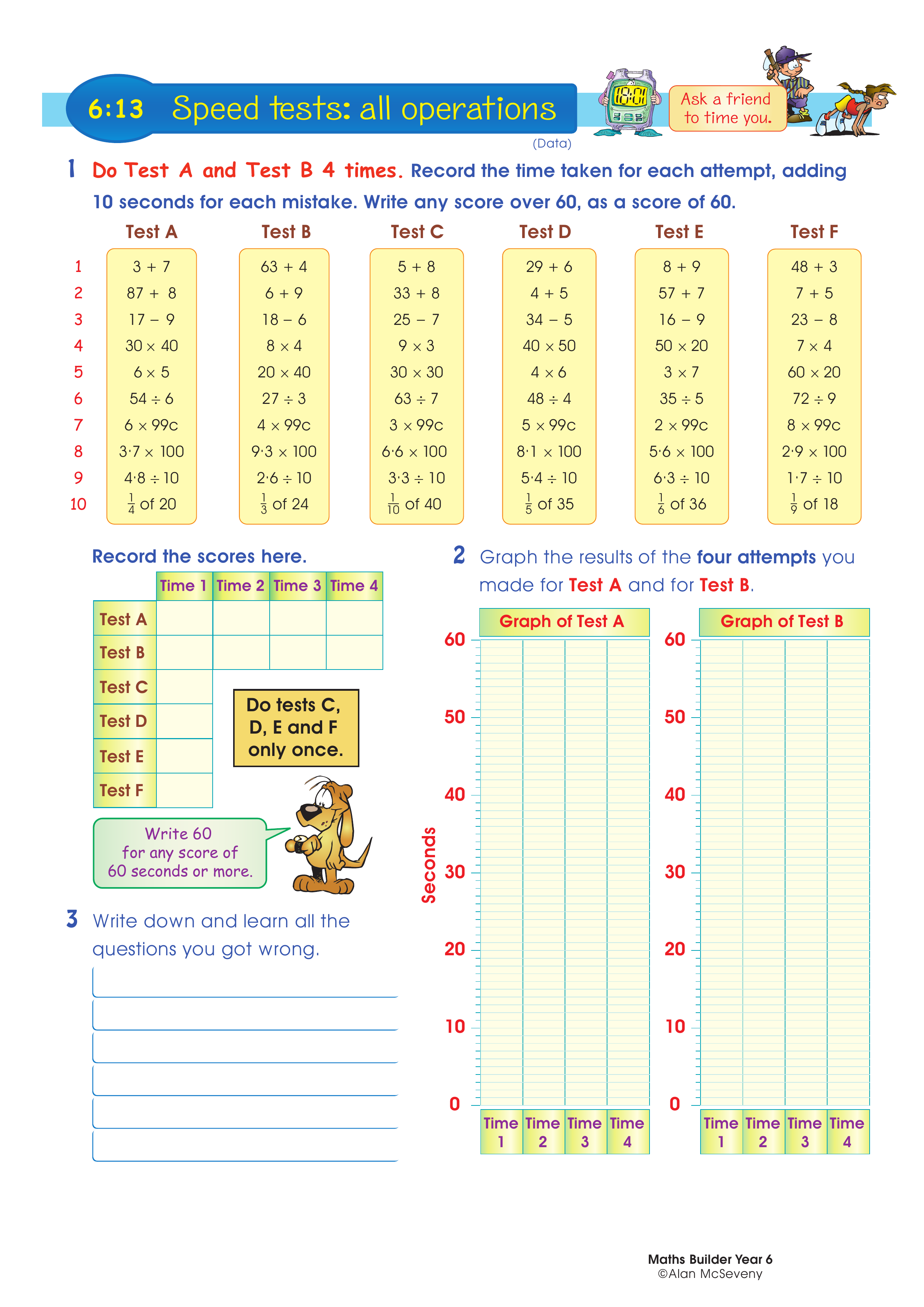 Speed tests: all operations — worksheet preview