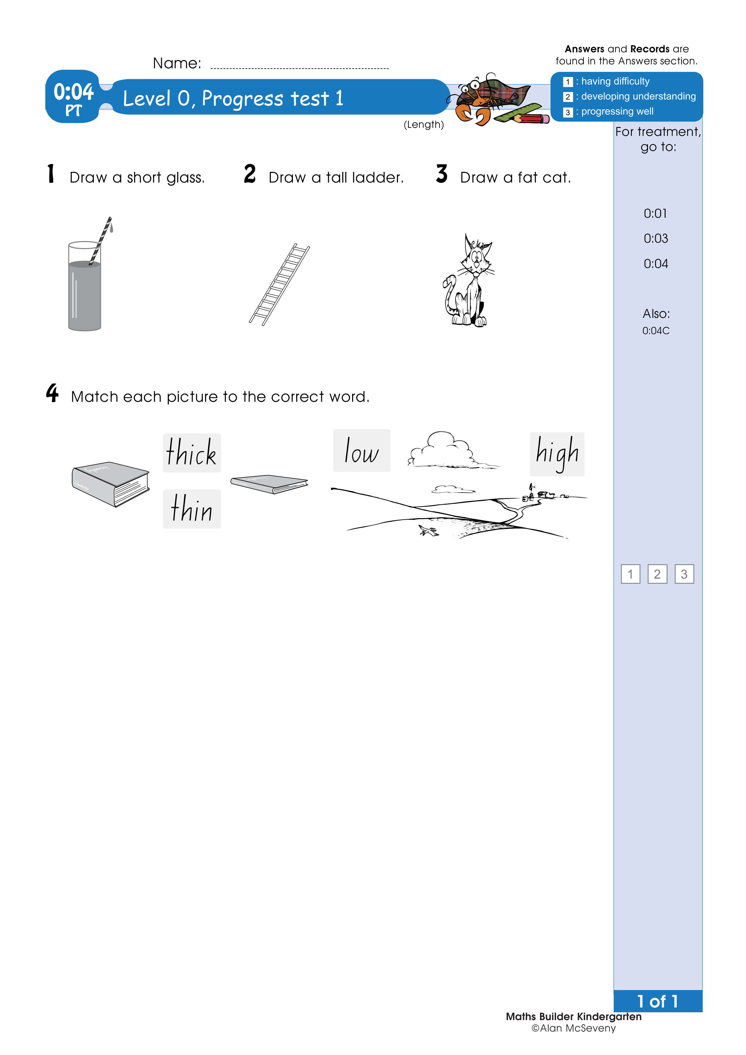Progress test — worksheet preview