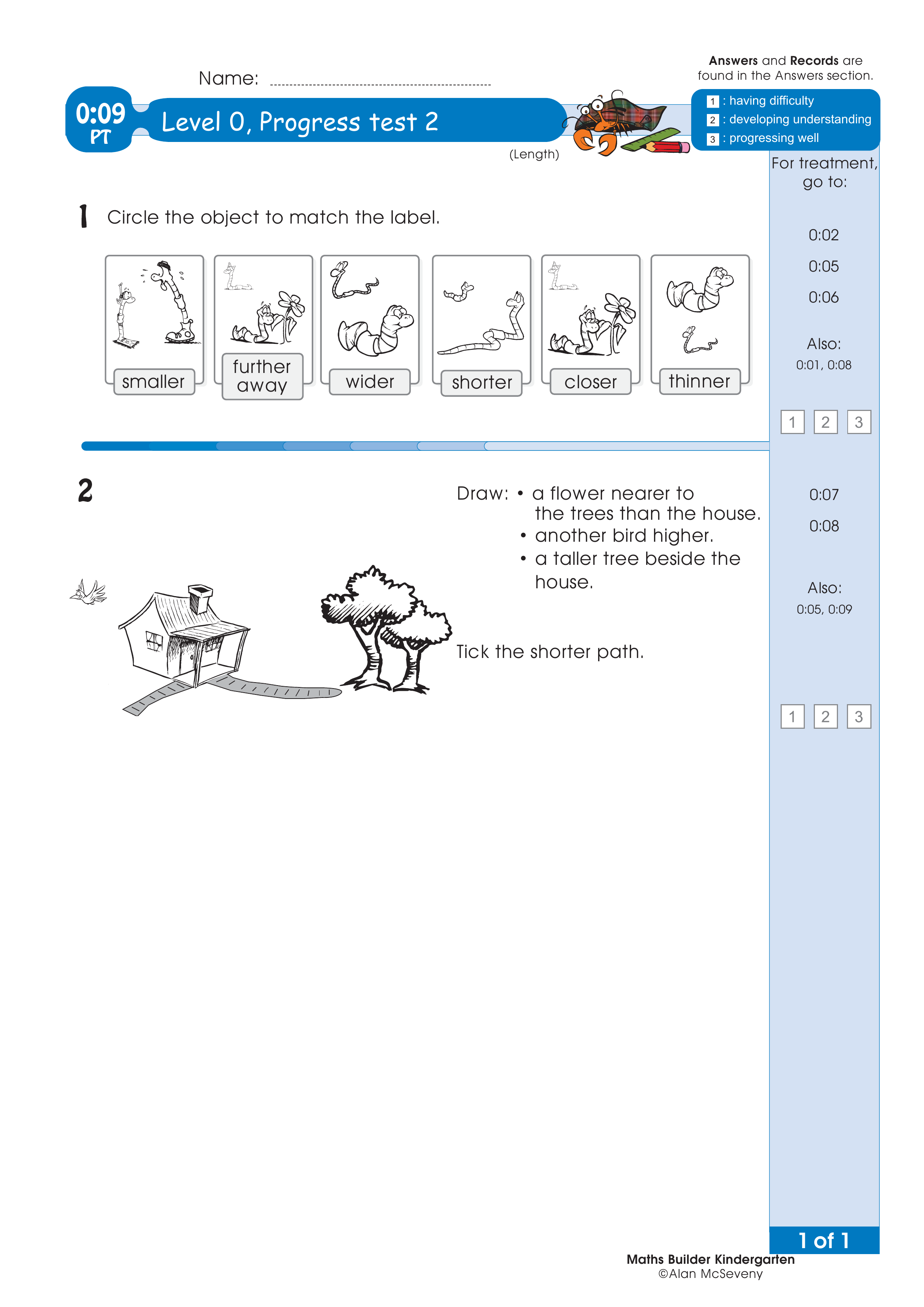 Progress test — worksheet preview