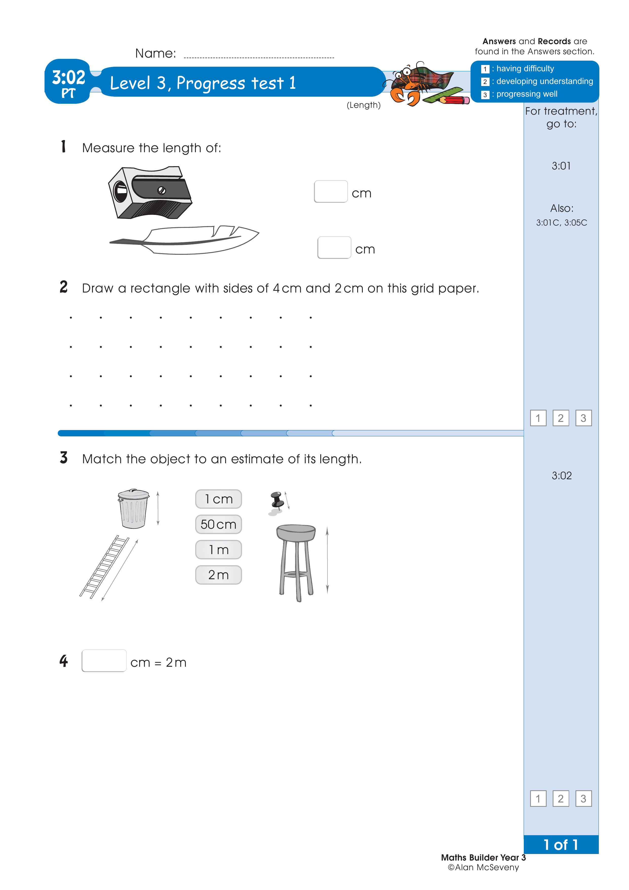 Progress test — worksheet preview