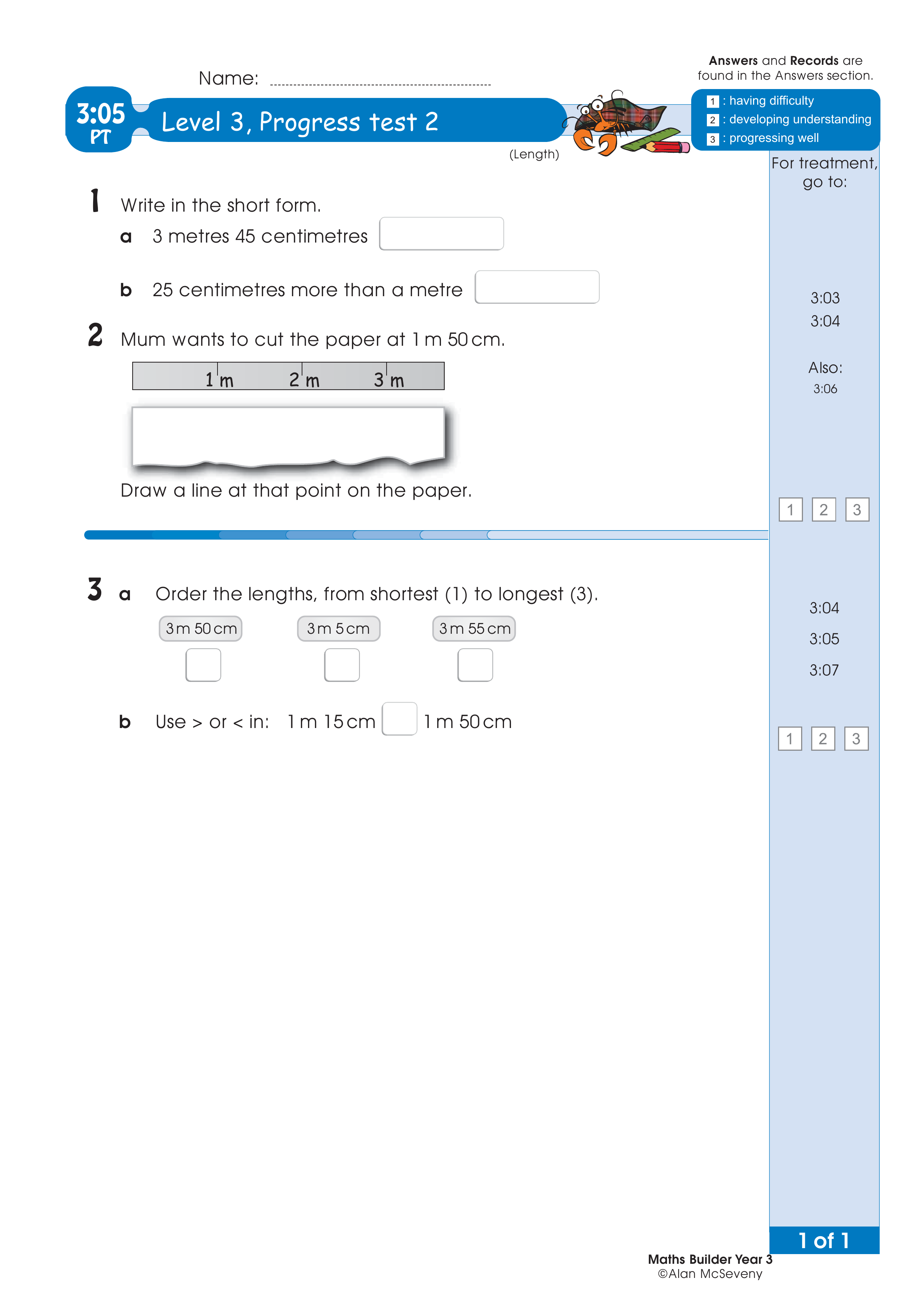 Progress test — worksheet preview