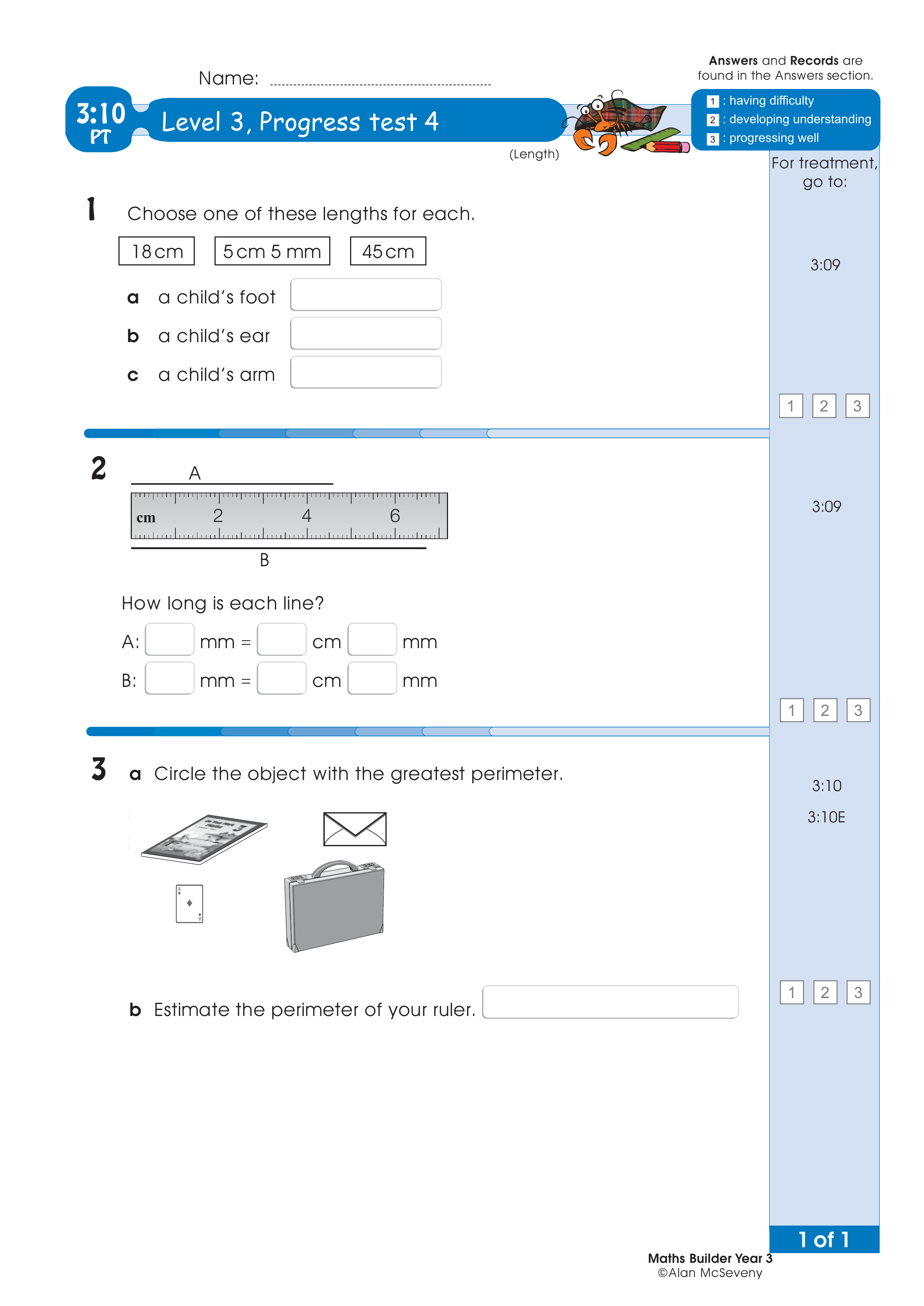 Progress test — worksheet preview