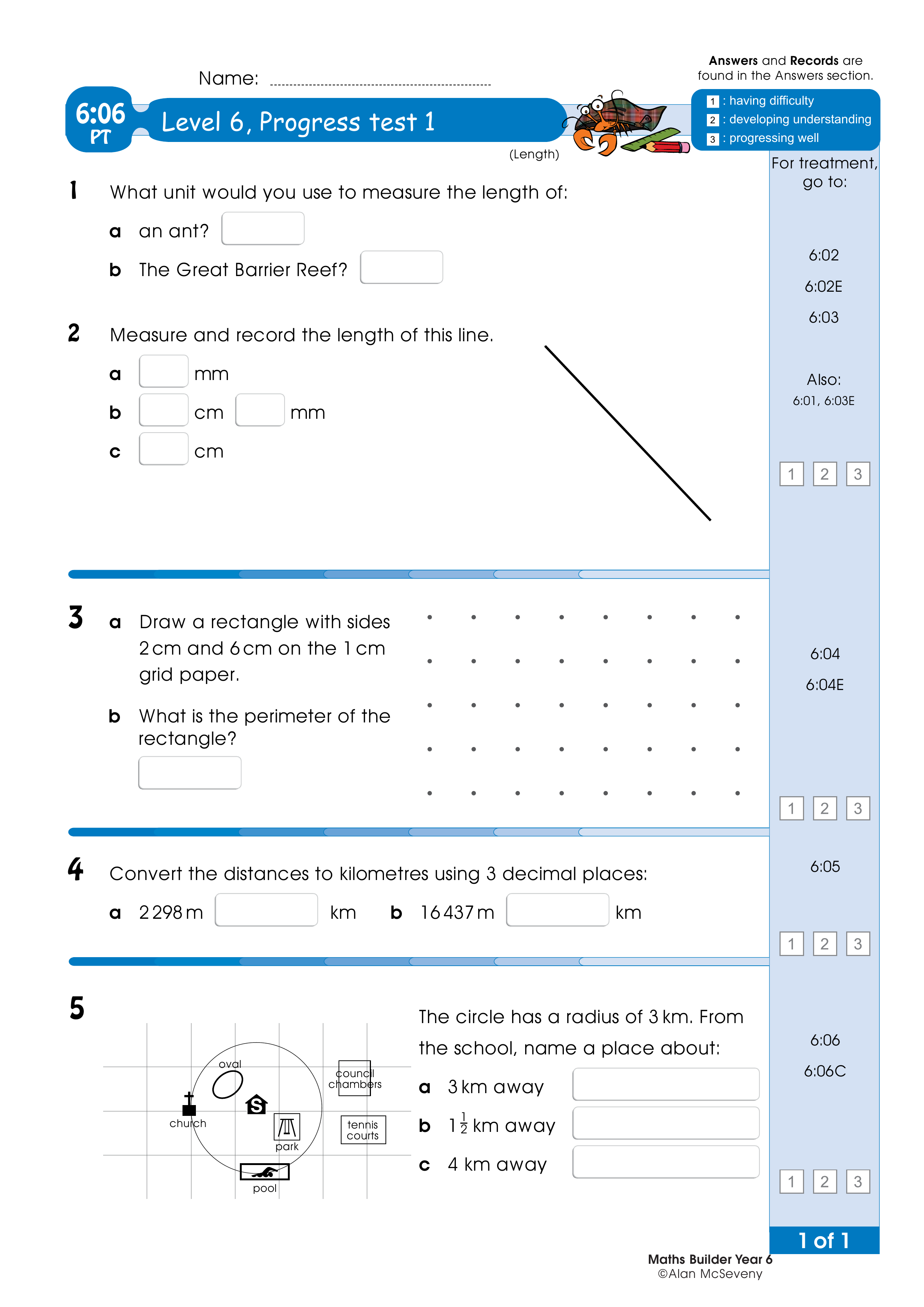 Progress test — worksheet preview