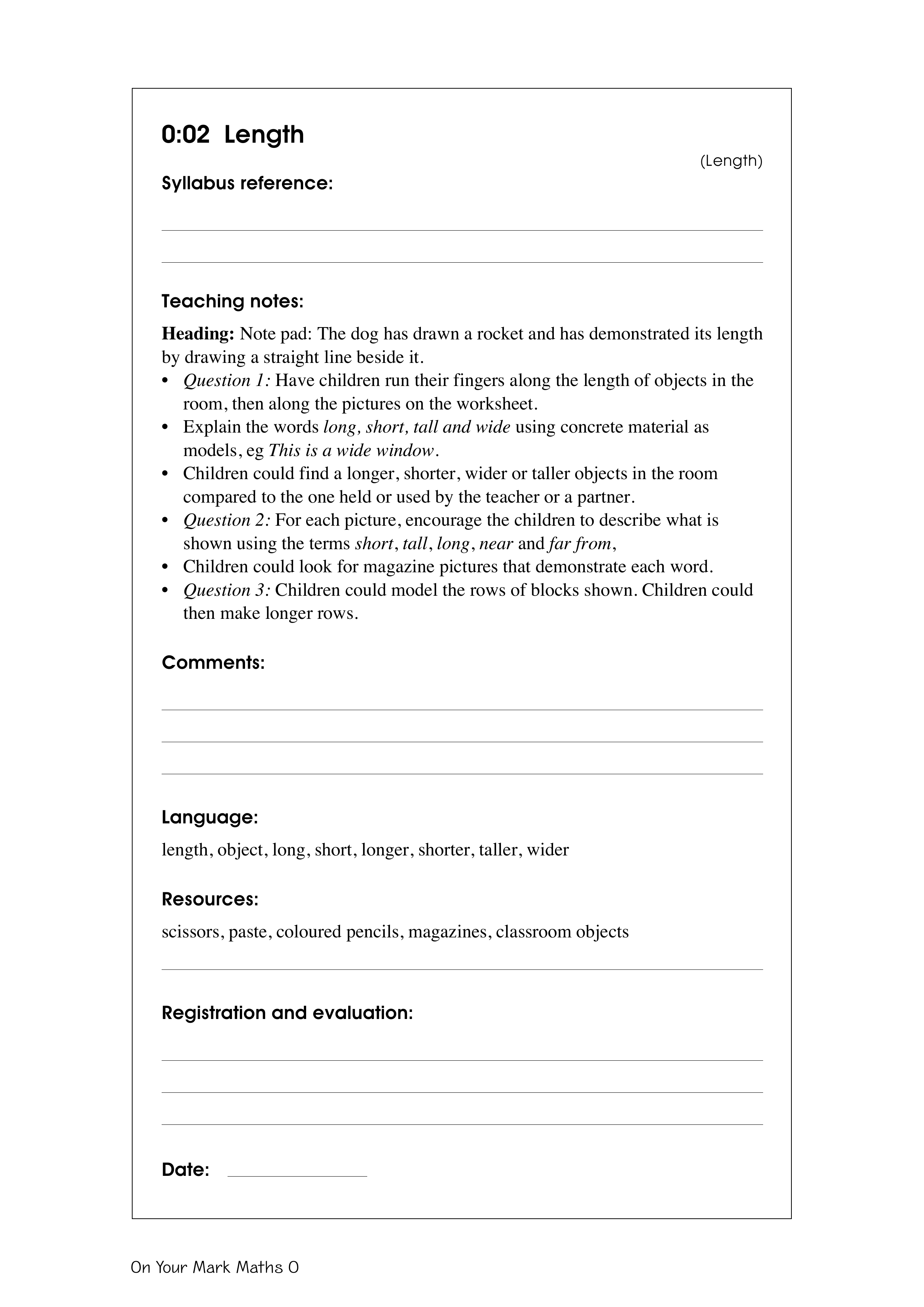 Length — worksheet preview