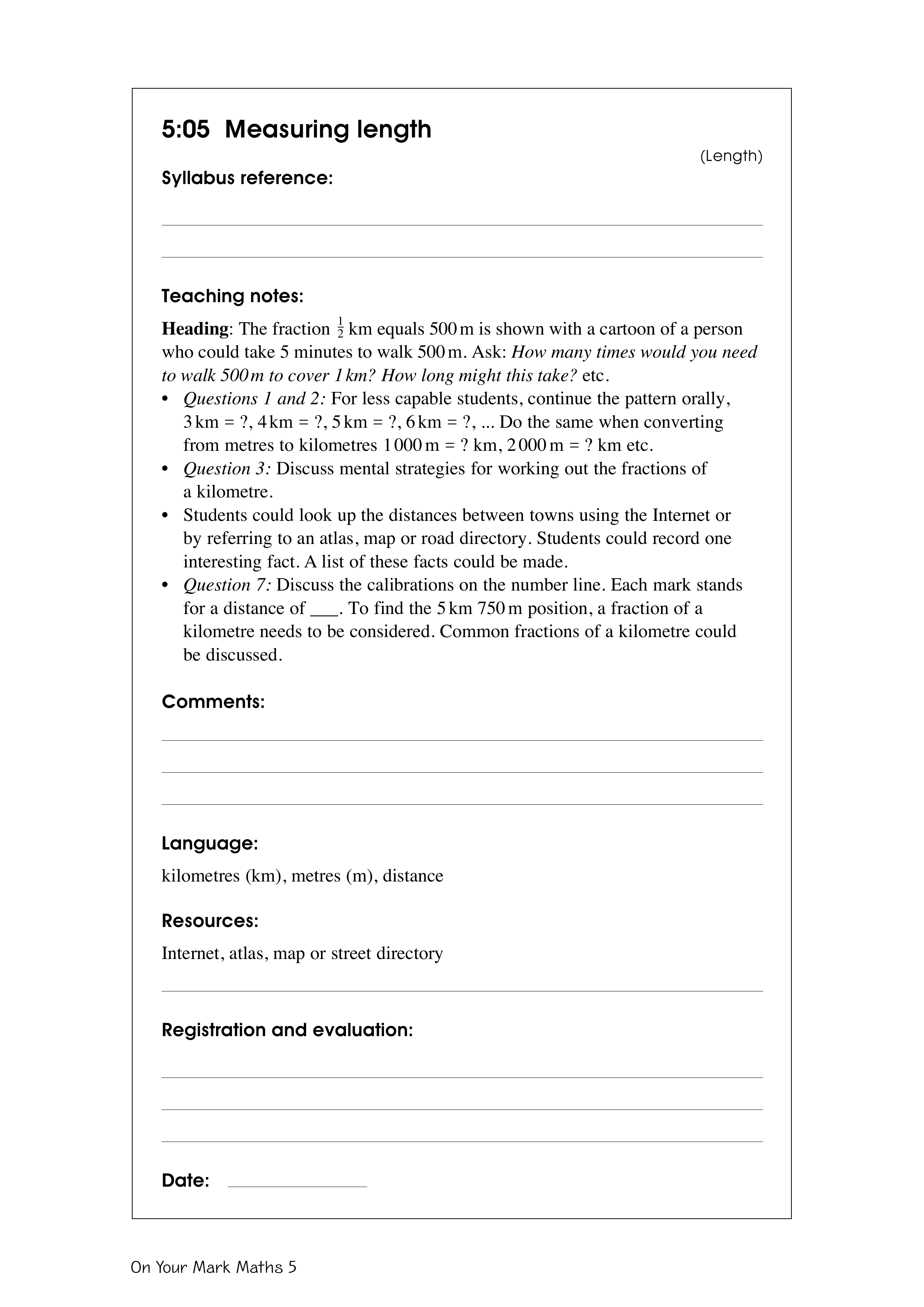 Measuring length — worksheet preview