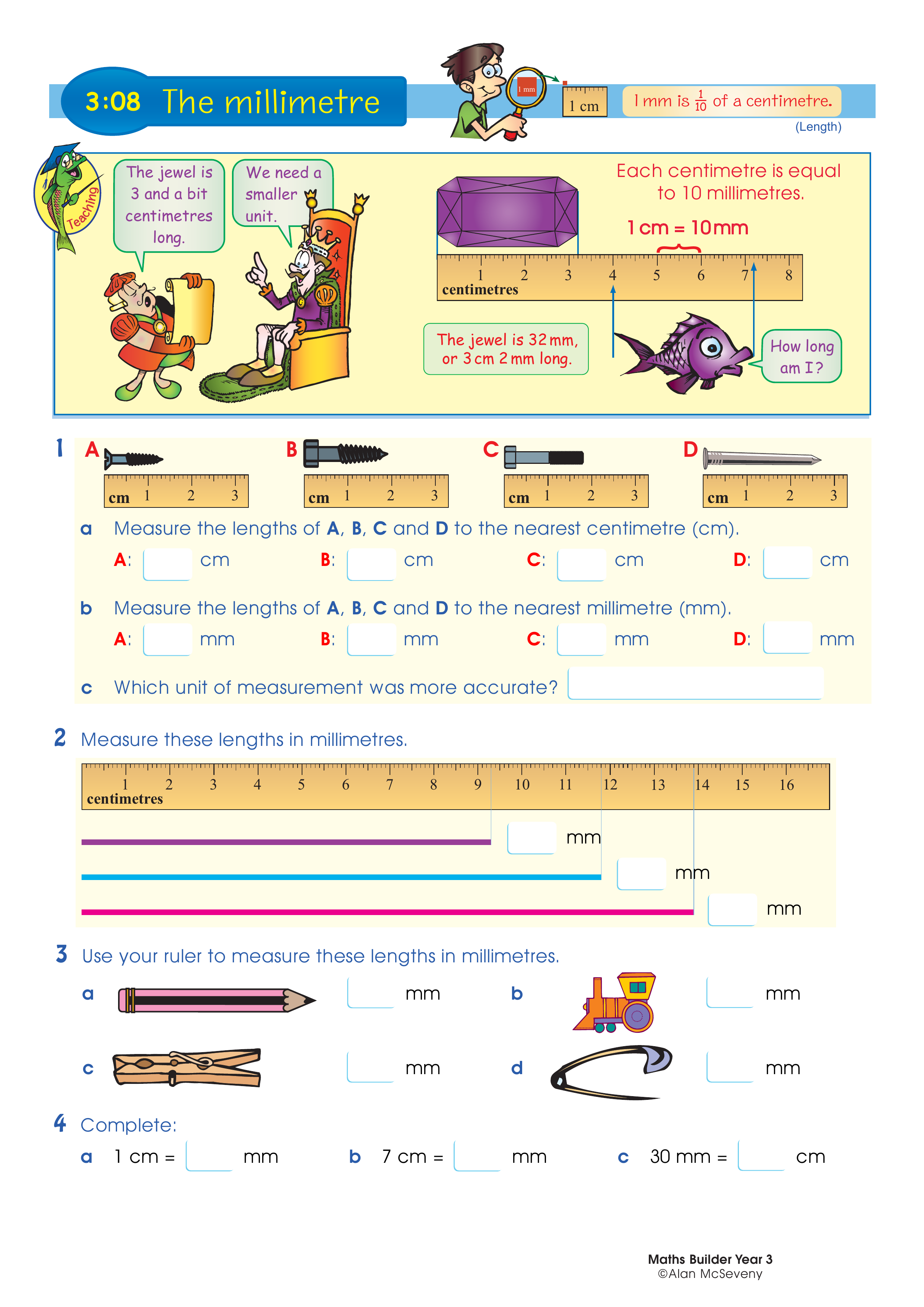 The millimetre — worksheet preview