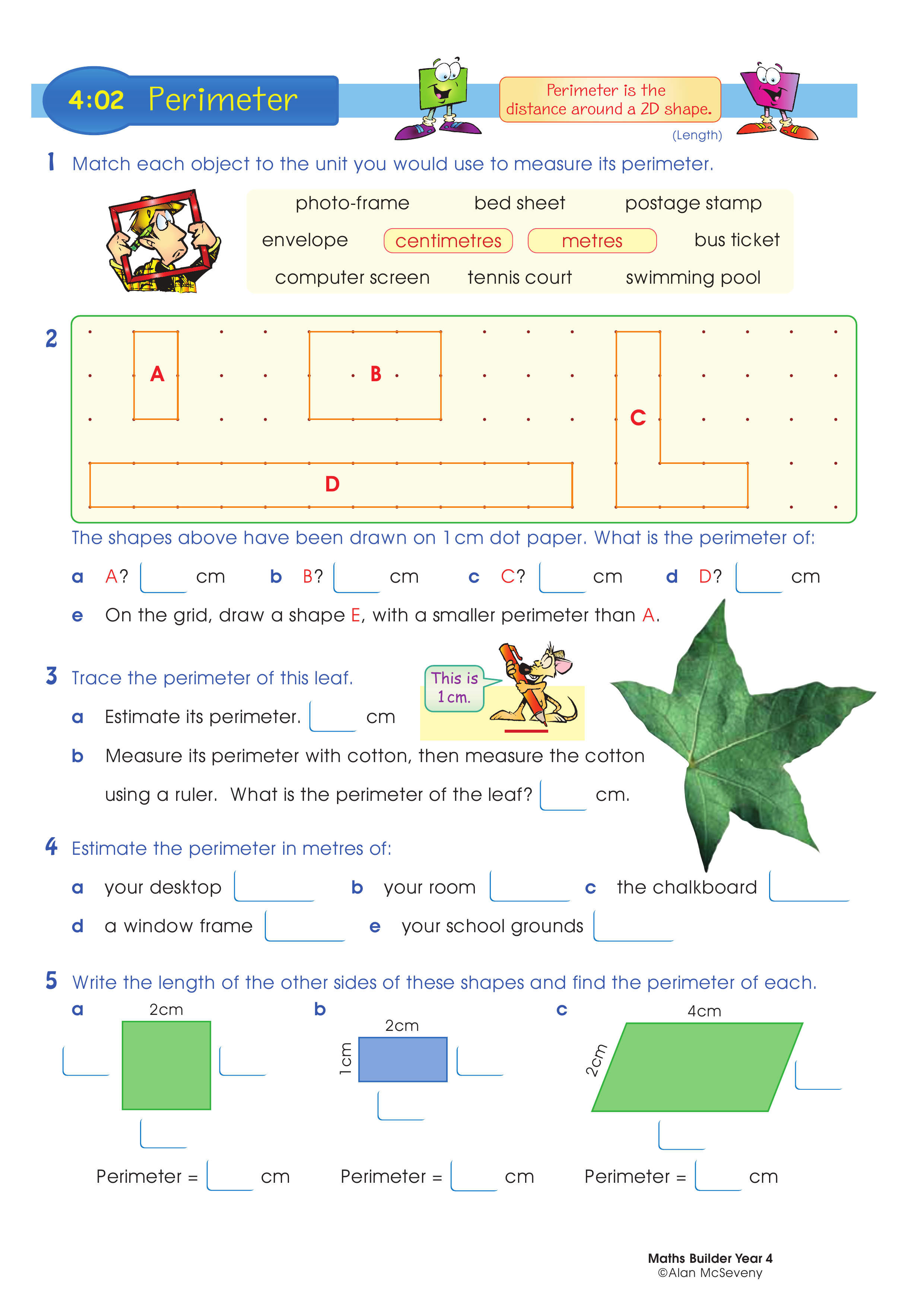Perimeter — worksheet preview