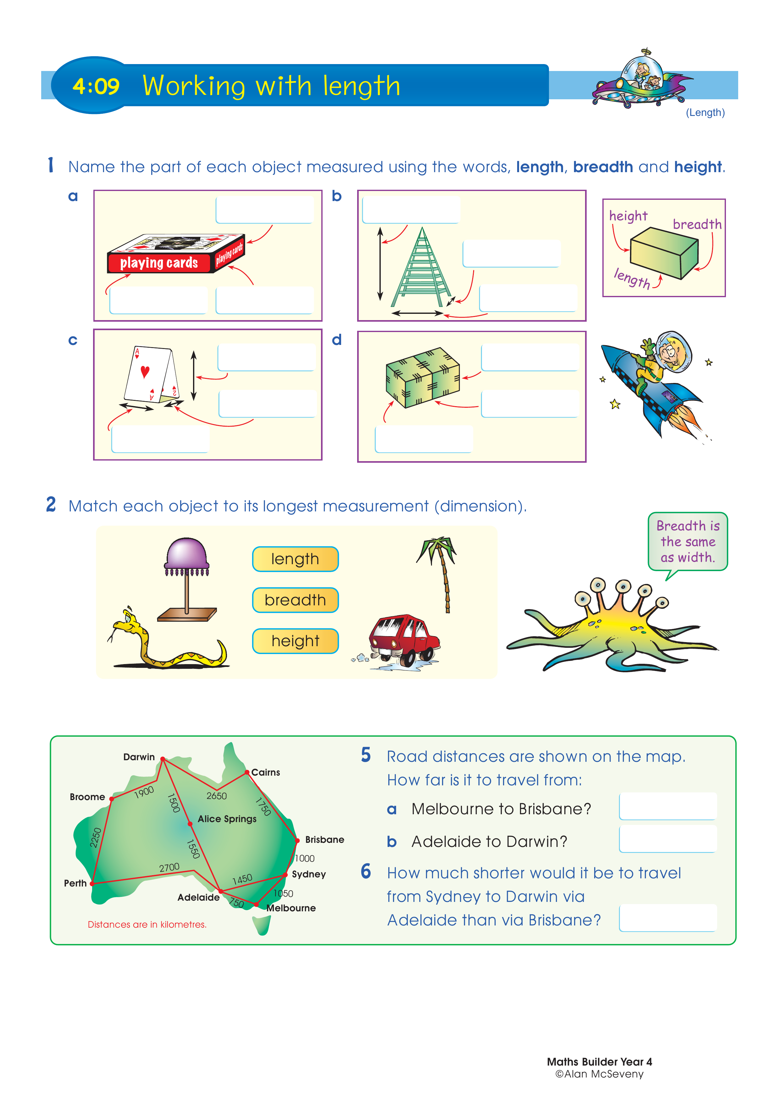 Working with length — worksheet preview