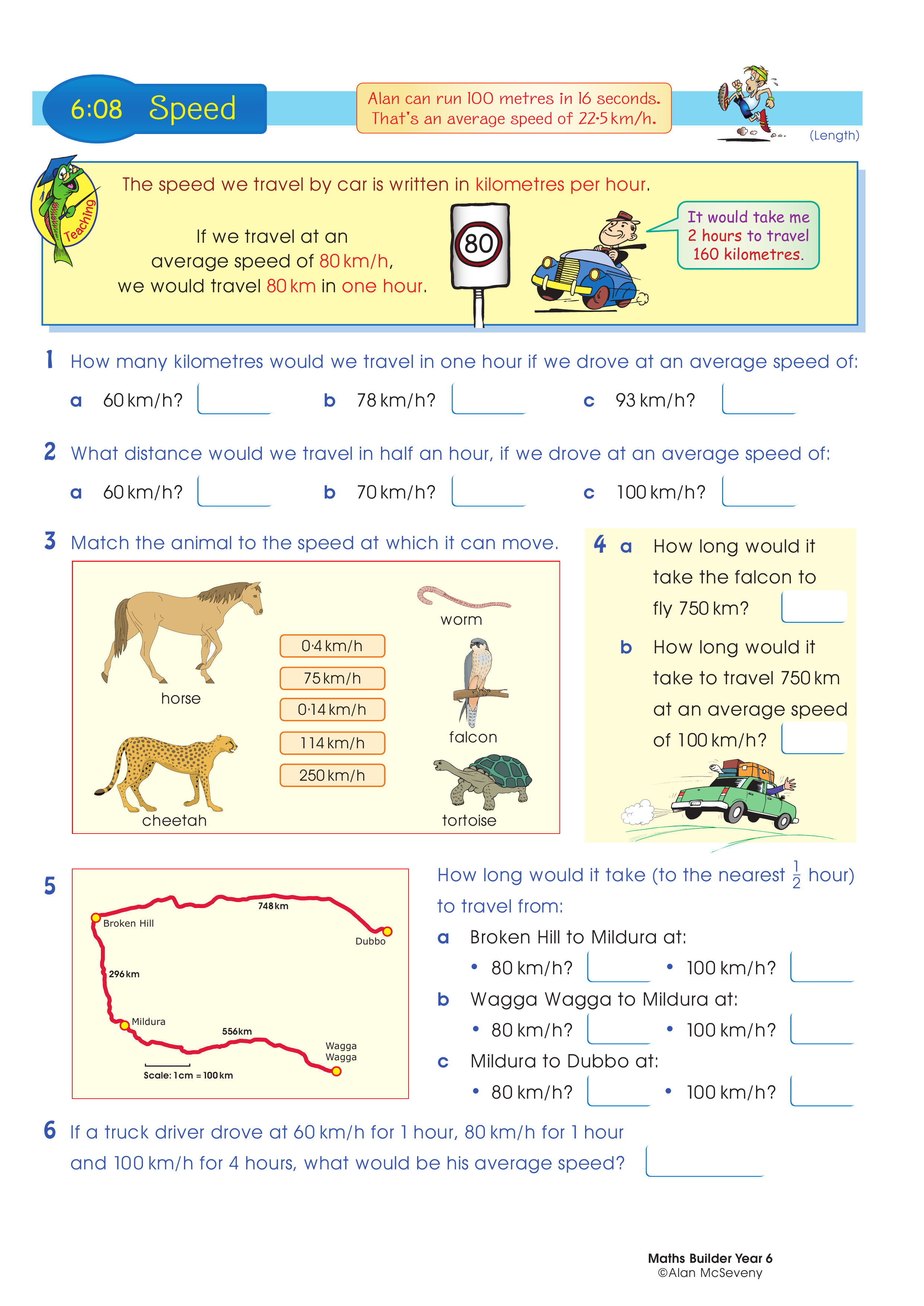 Speed — worksheet preview