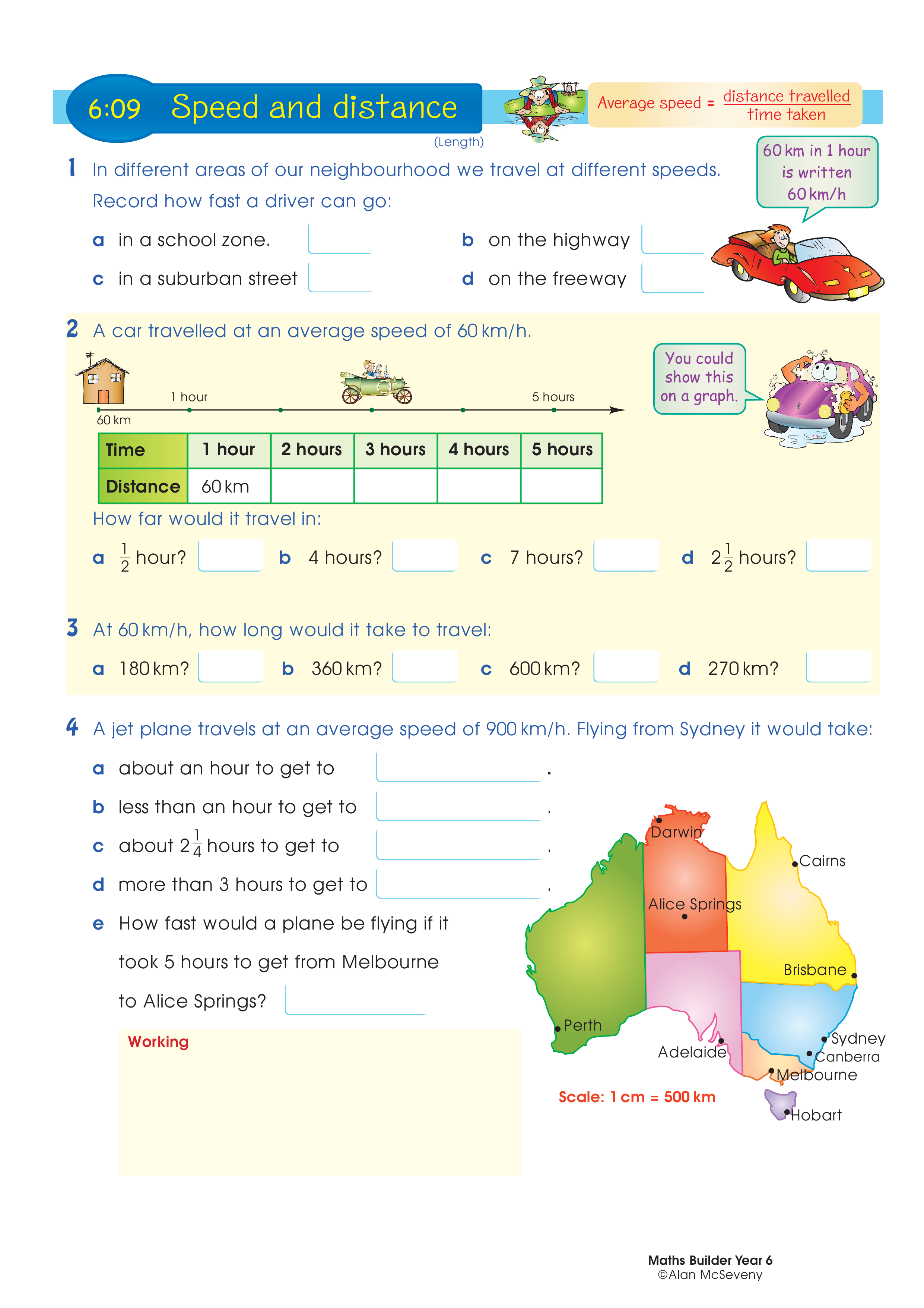 Speed and distance — worksheet preview
