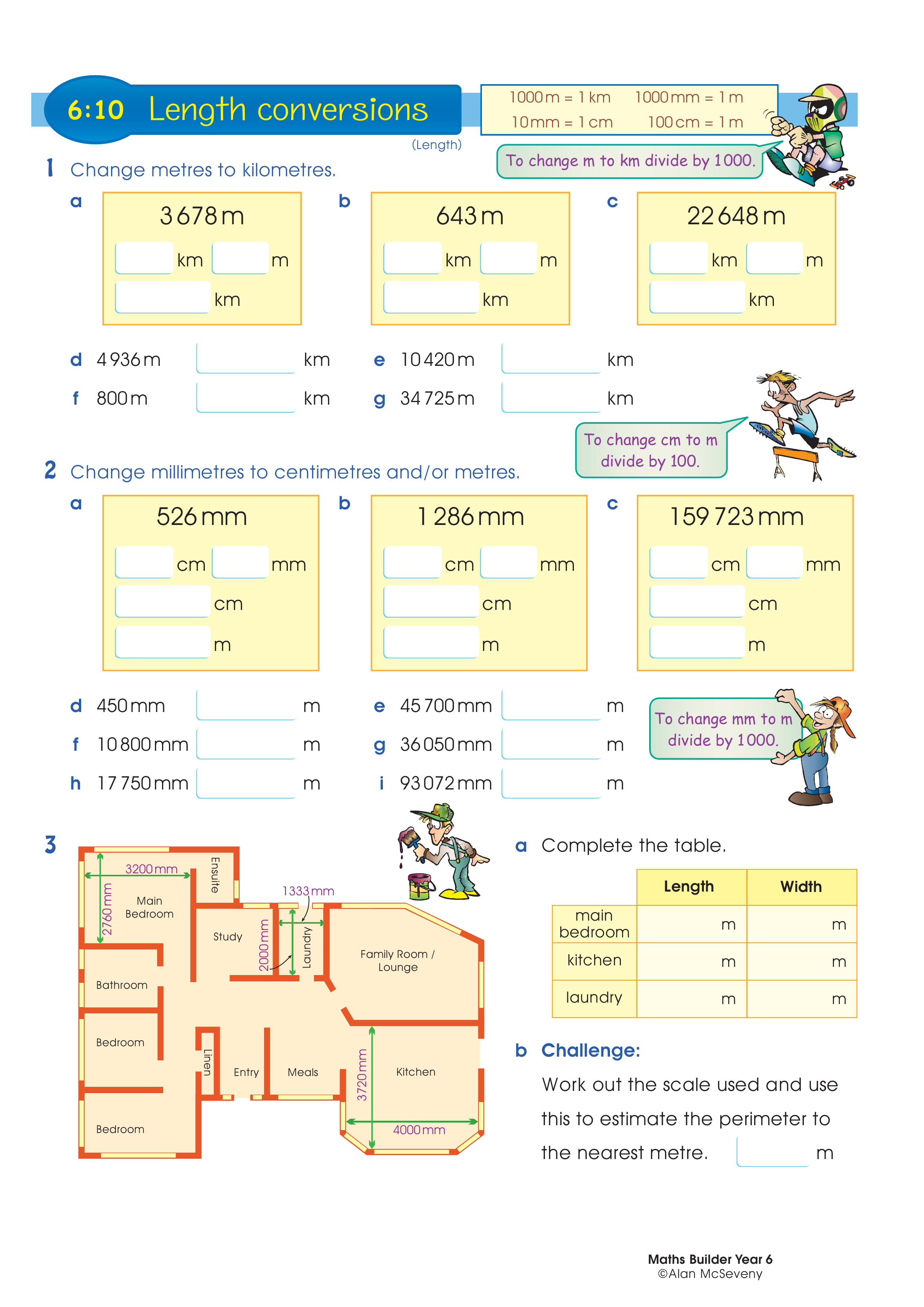 Length conversions — worksheet preview