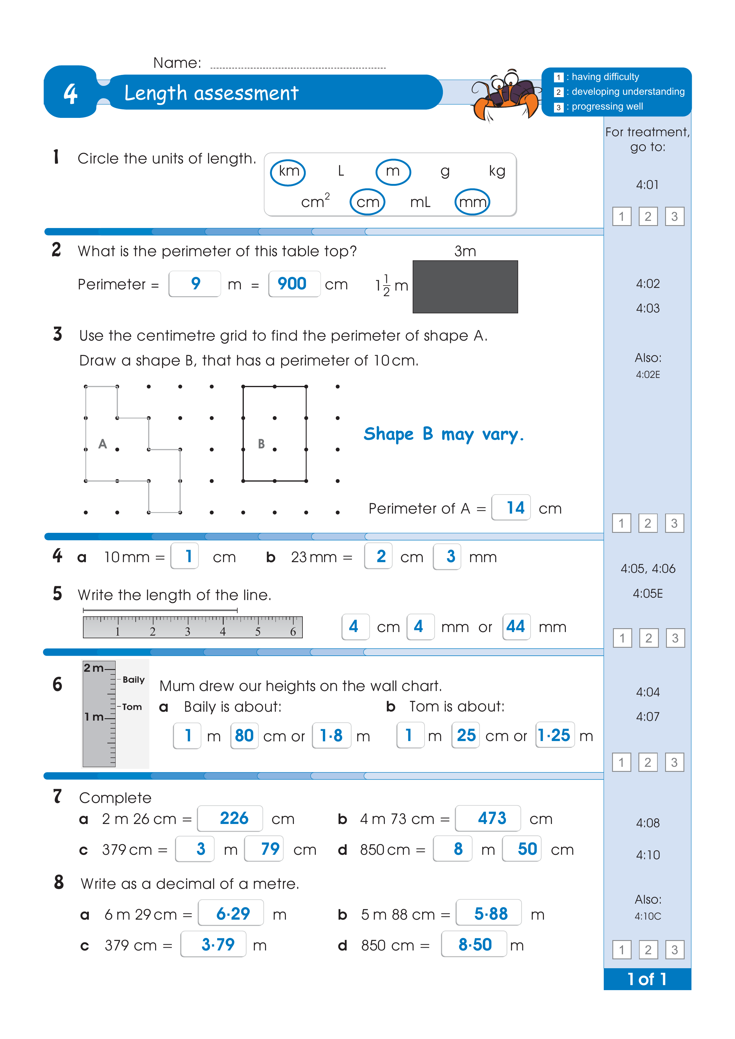 Assessment test answers — worksheet preview