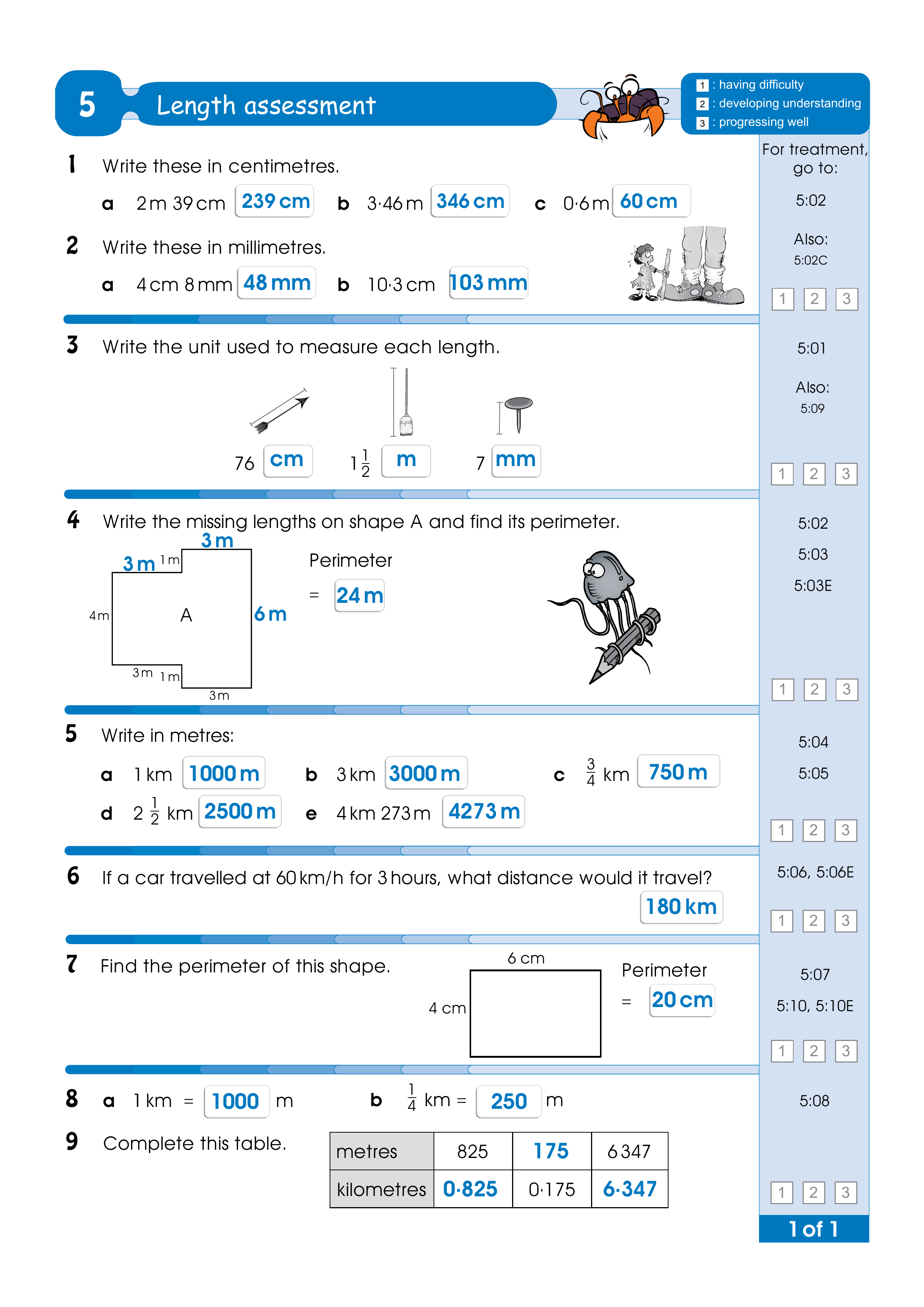 Assessment test answers — worksheet preview