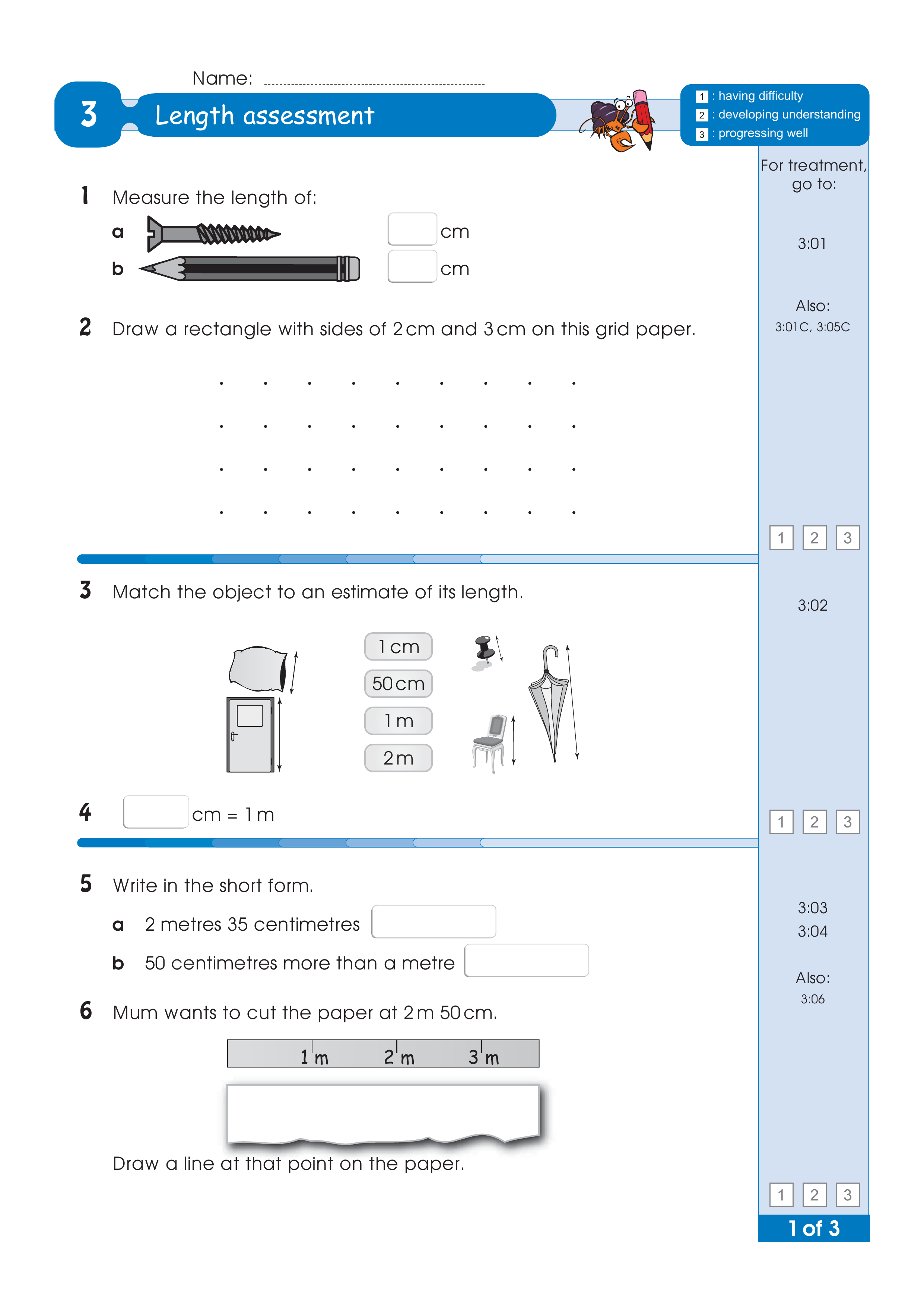 Assessment for the whole of Level 3 — worksheet preview