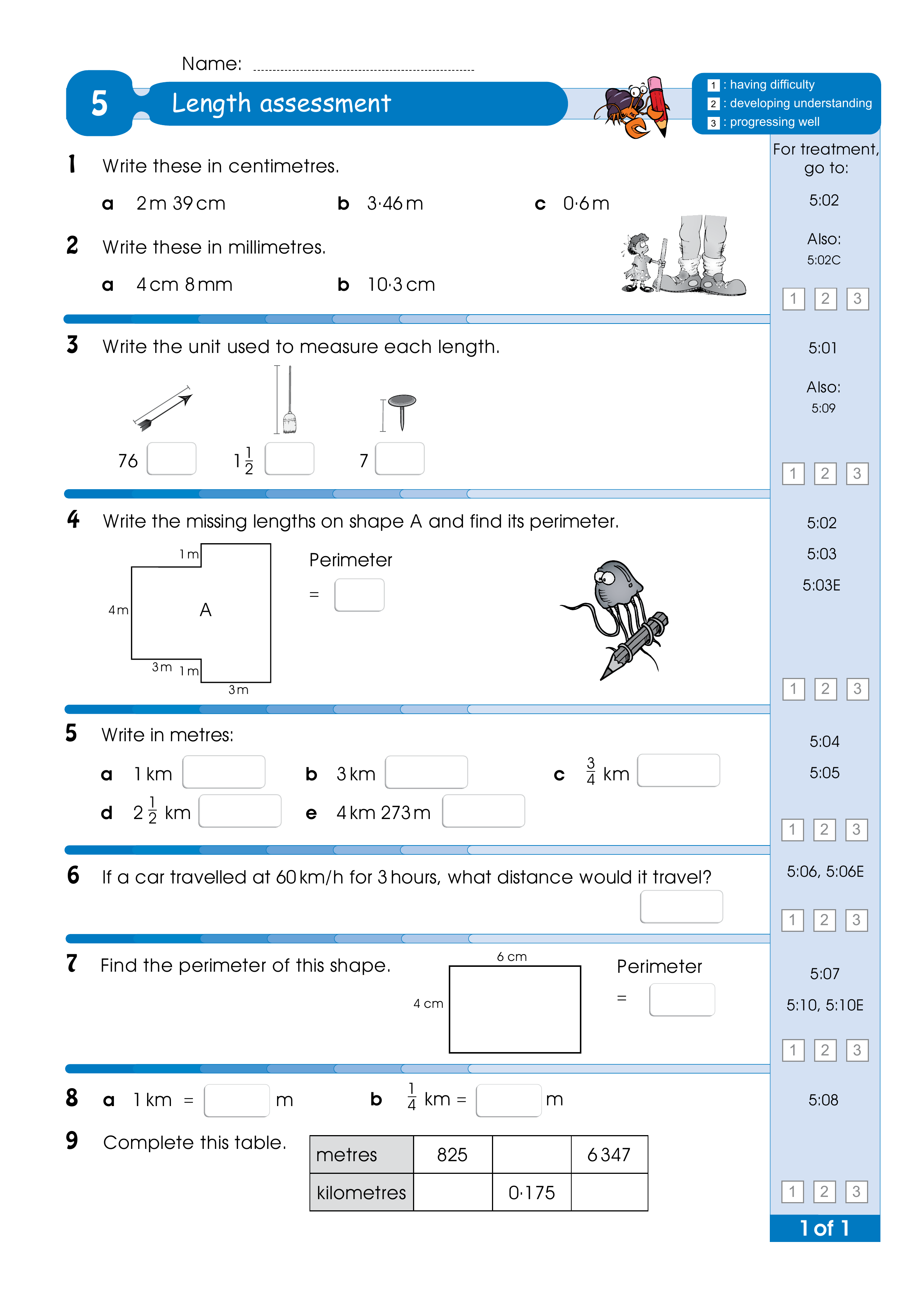 Assessment for the whole of Level 5 — worksheet preview